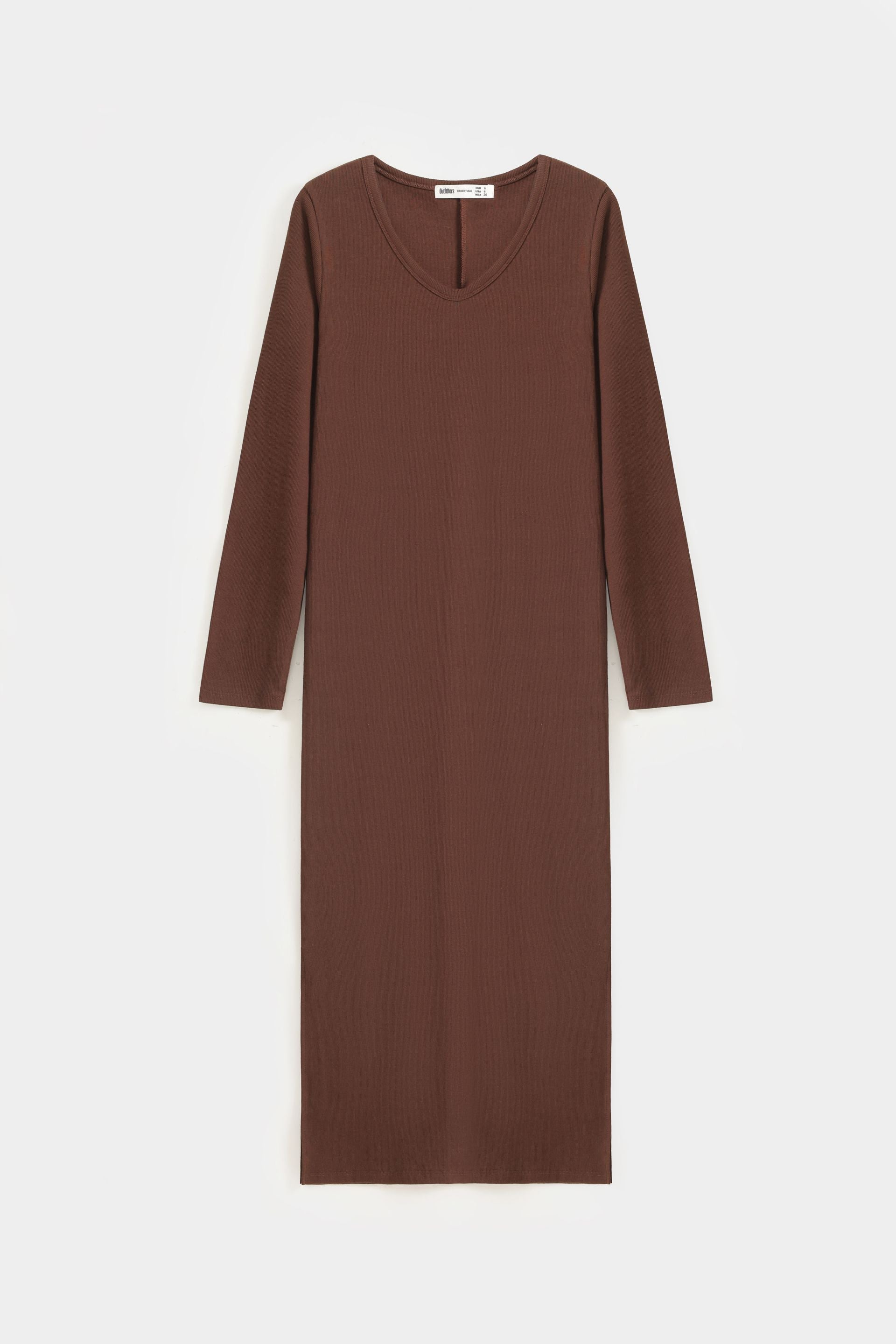 Basic Ribbed-Jersey Midi Dress