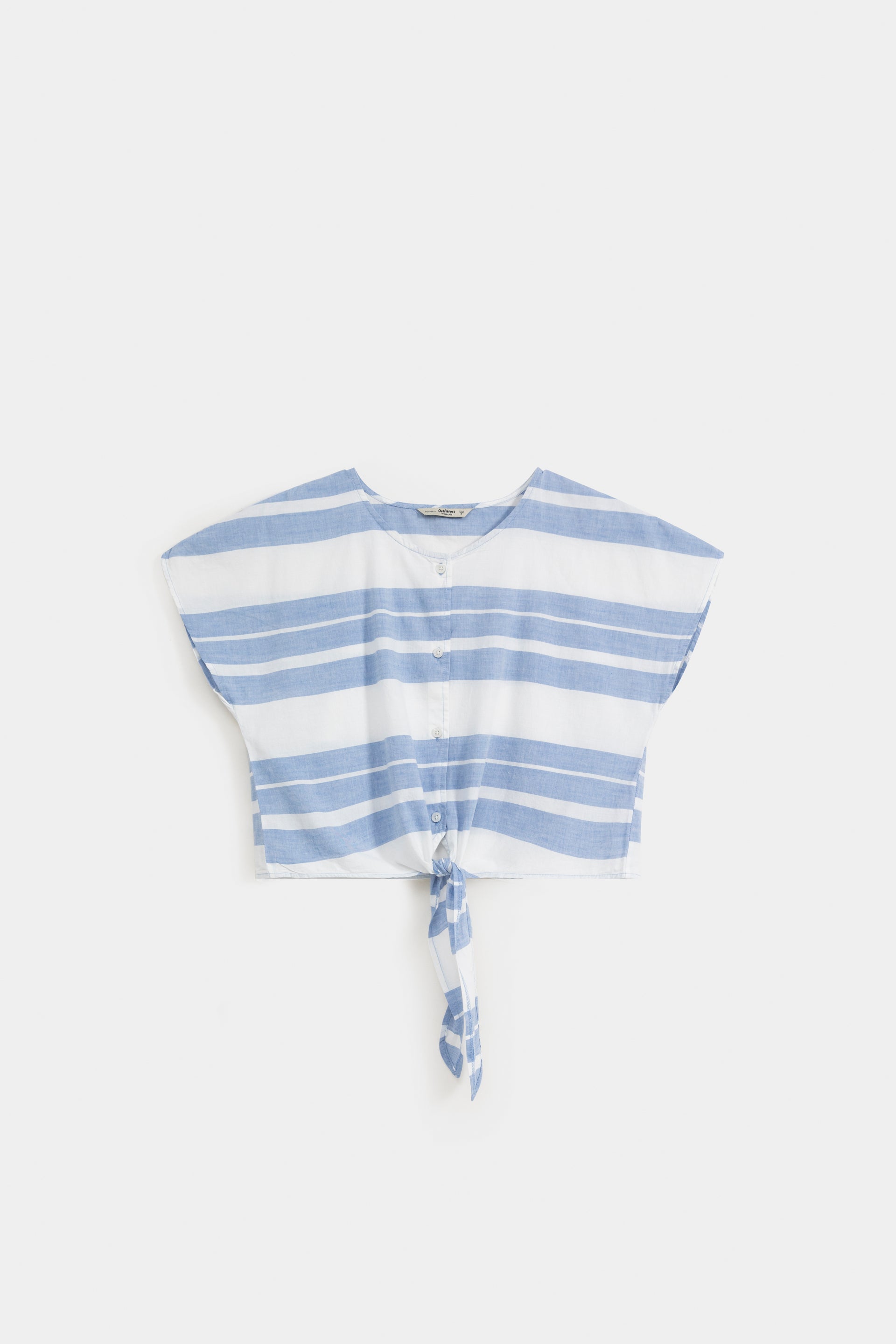 Batwing Striped Shirt With Draw cord