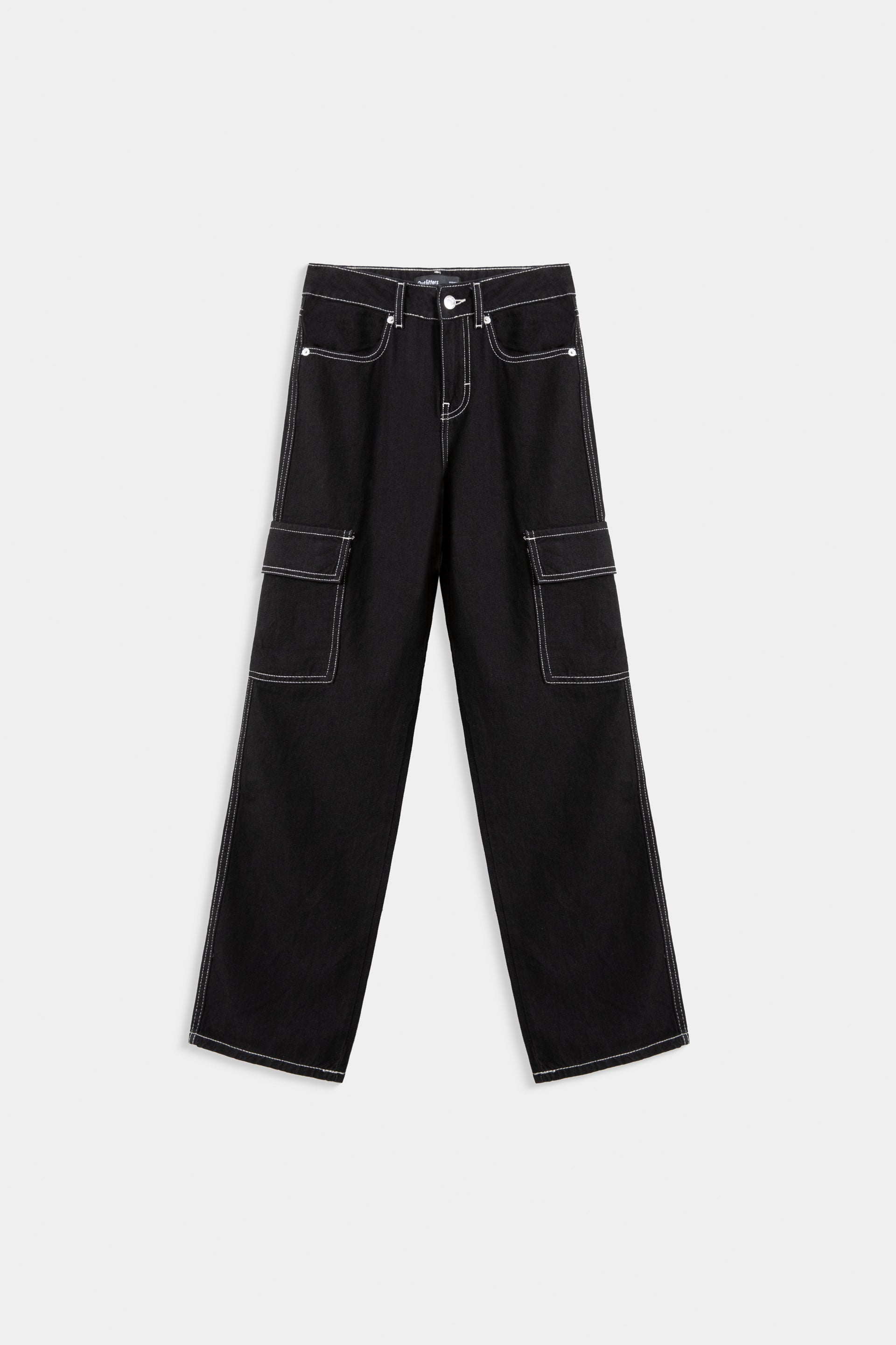 Cargo Jeans With Contrast Top Stitch