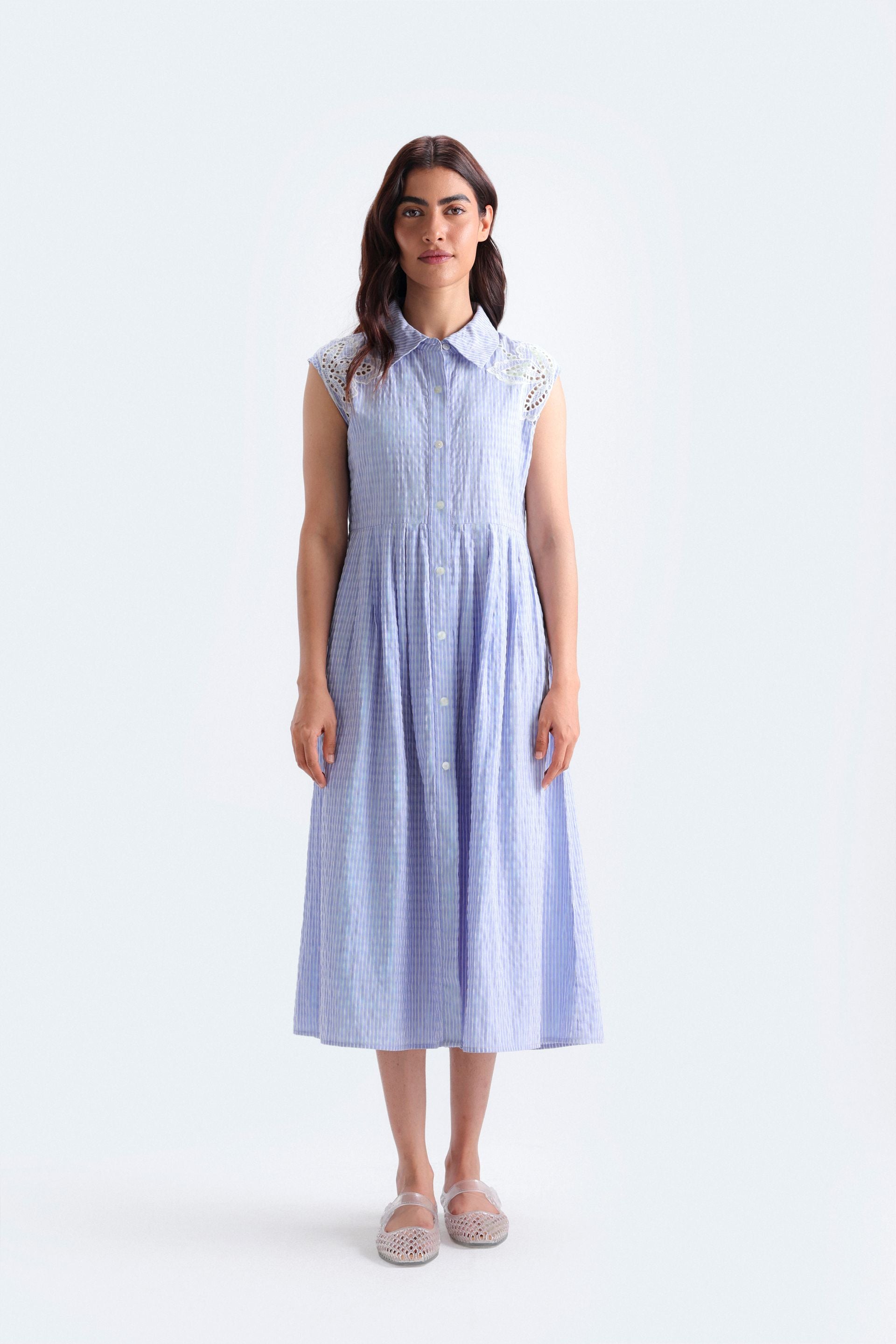 Striped Embroidered Dress – Outfitters