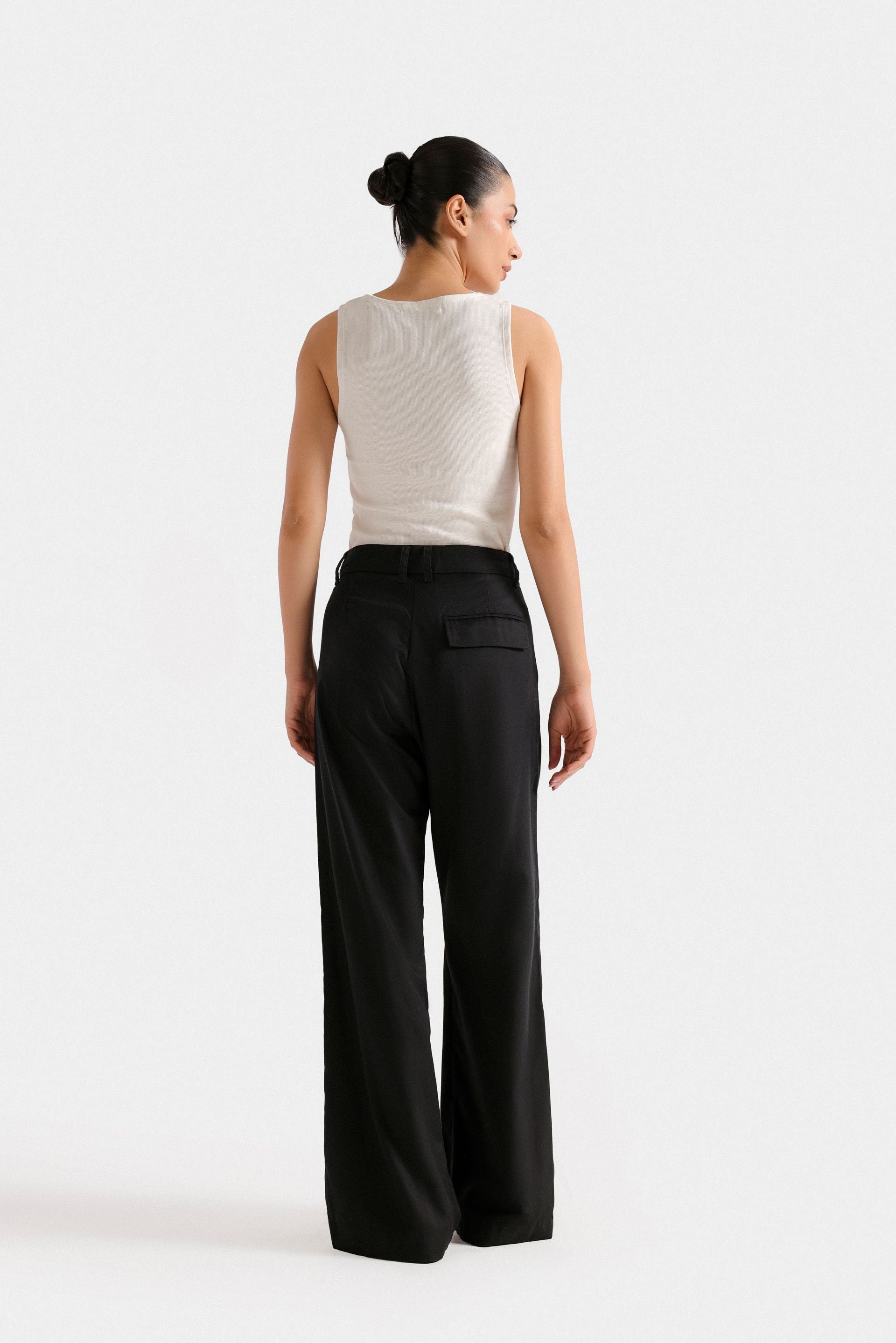 Pleated Wide Leg Trousers