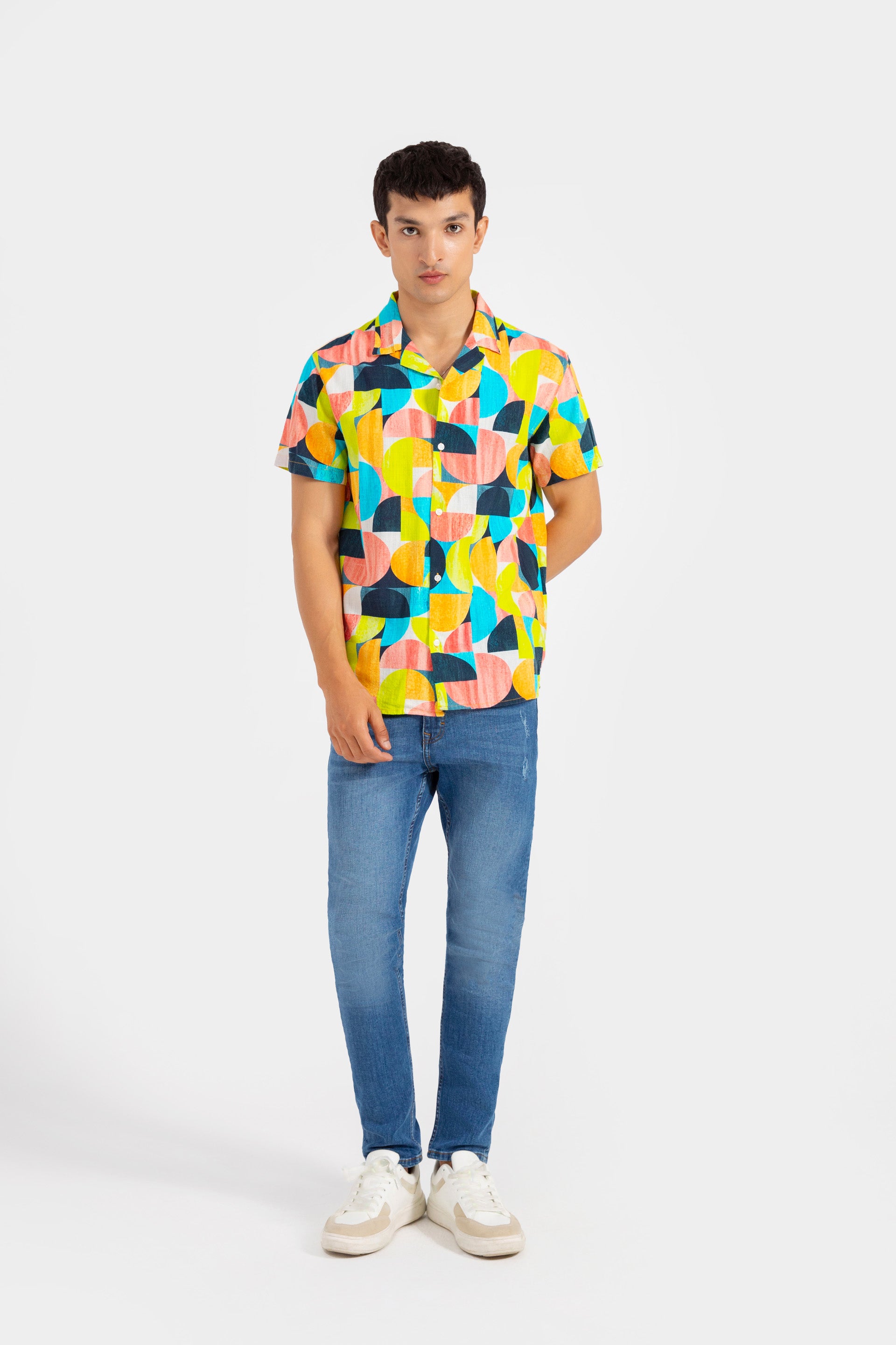 Abstract Geometric Printed Shirt