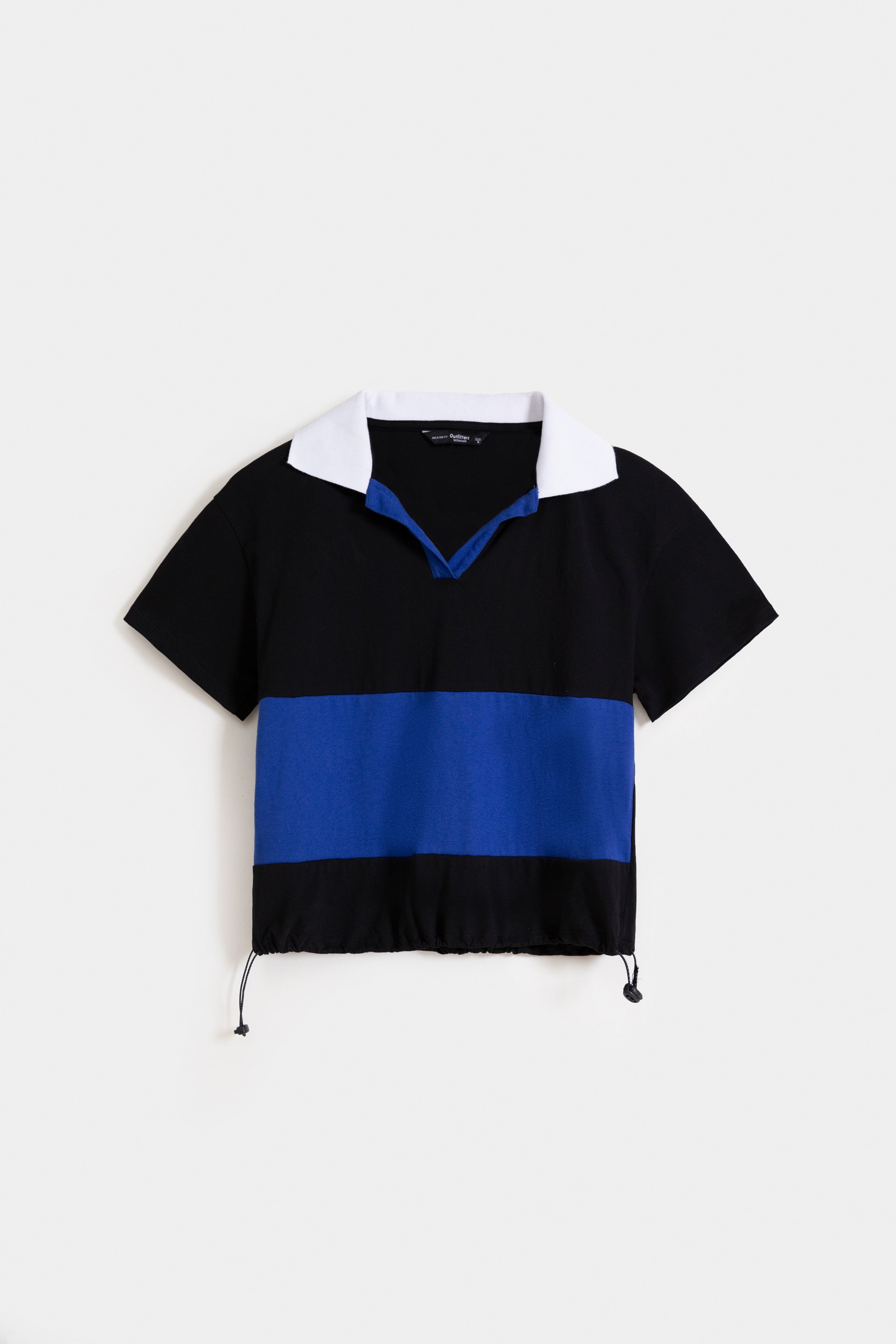 Super Cropped Polo with Elasticated Hem