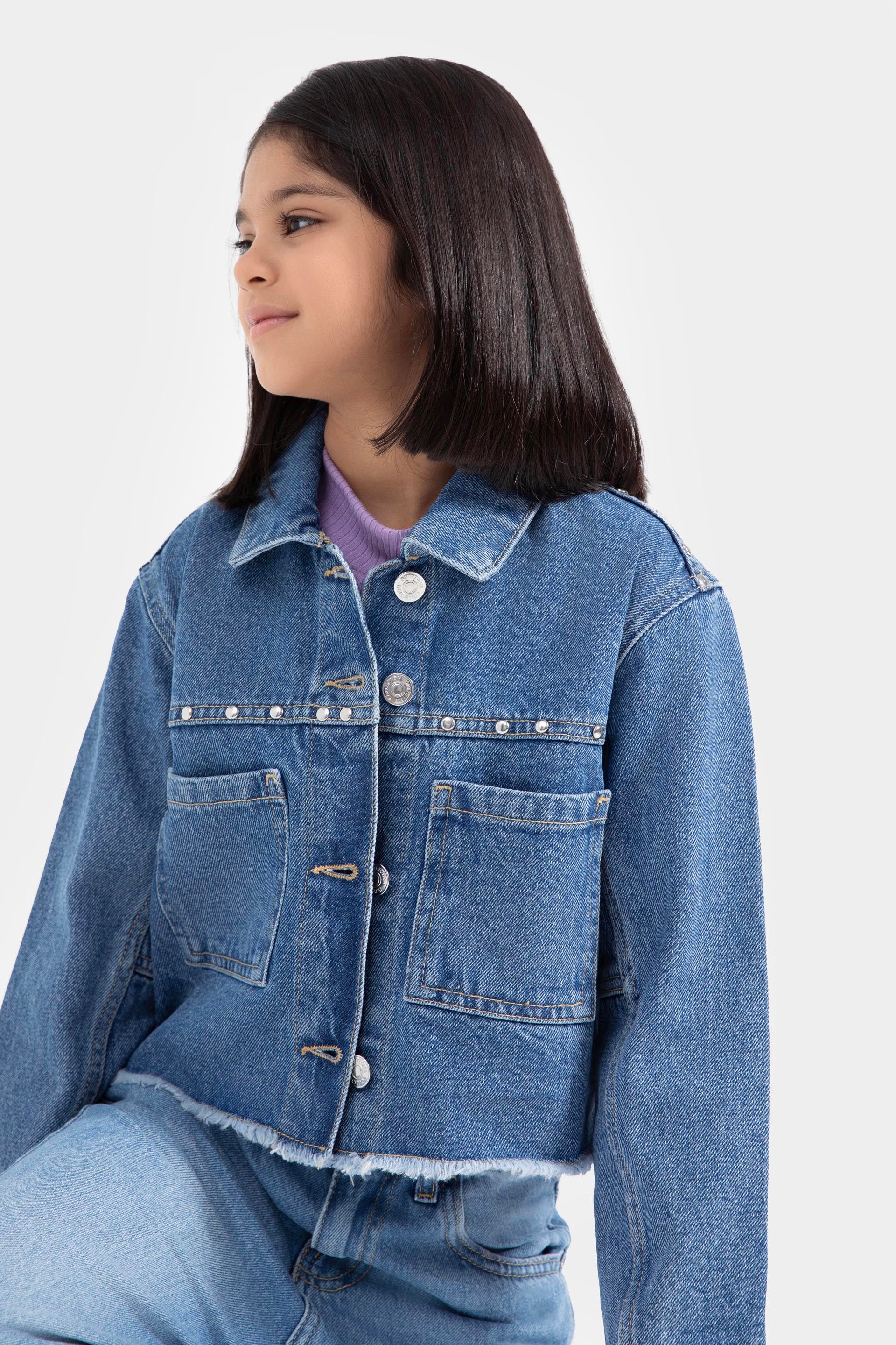 Buy Girls' Denim Jacket With Colorful Floral Embroidery on Collar by  Nannette Kids, Size 6X girls Online in India - Etsy