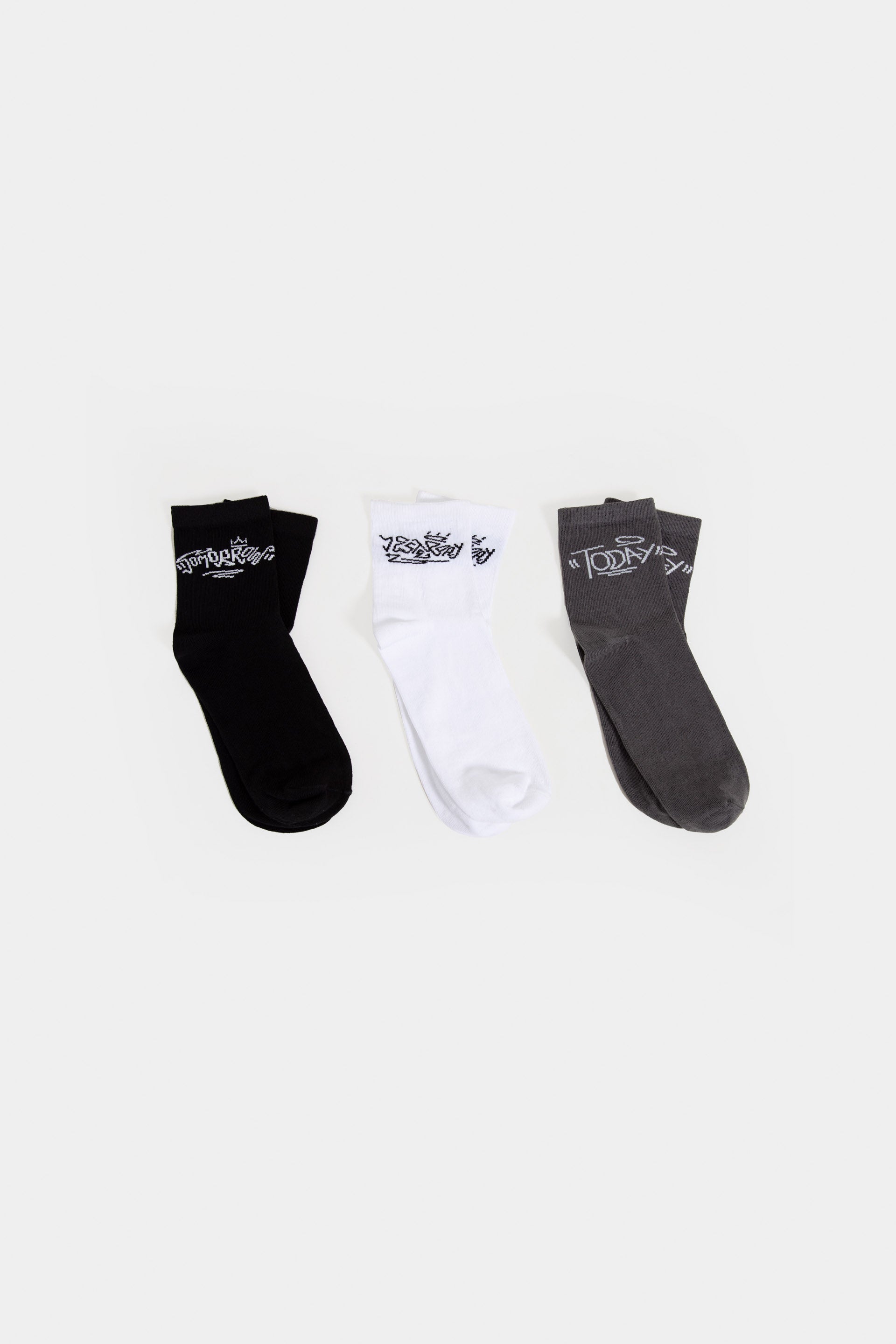 pack of 3 Text socks