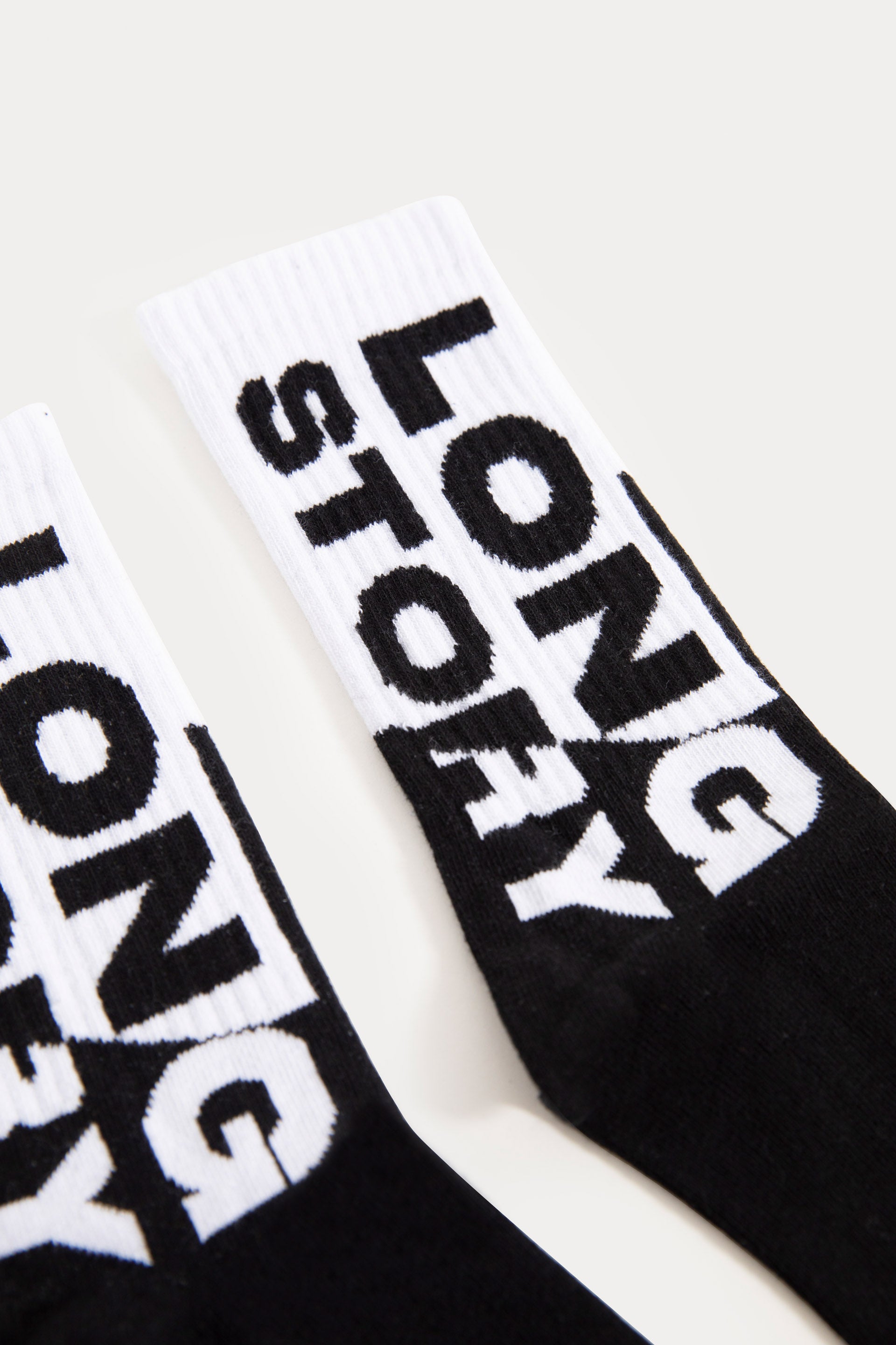 Pack Of 2-Contrast Slogan Socks