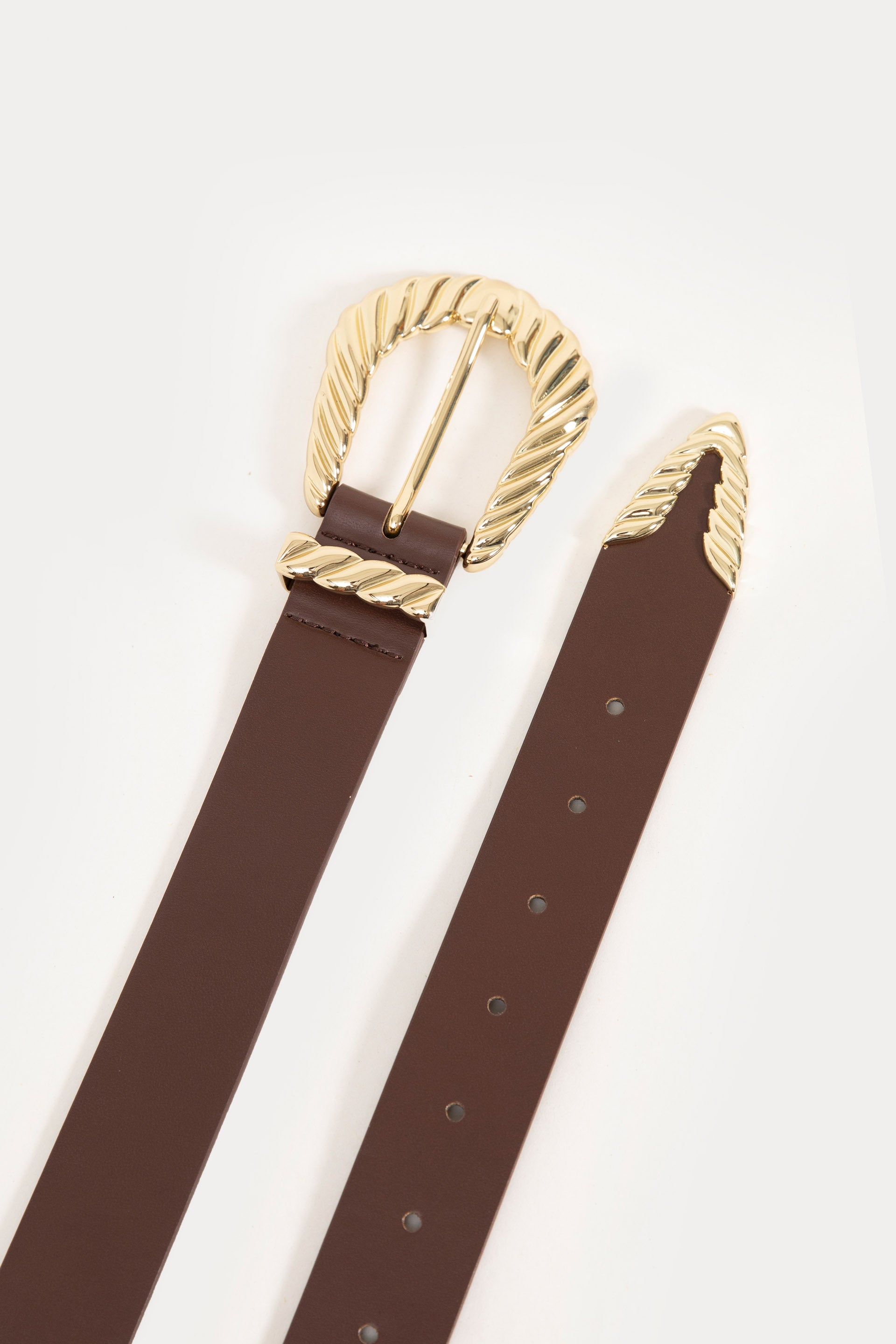 Faux Leather Belt With Buckle