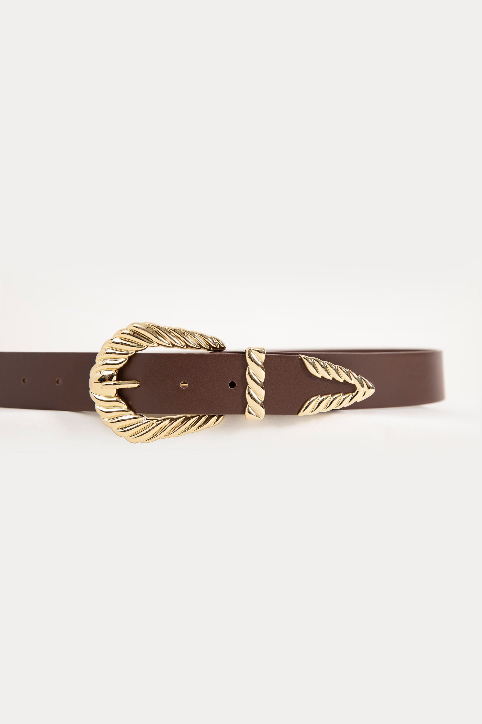 Faux Leather Belt With Buckle