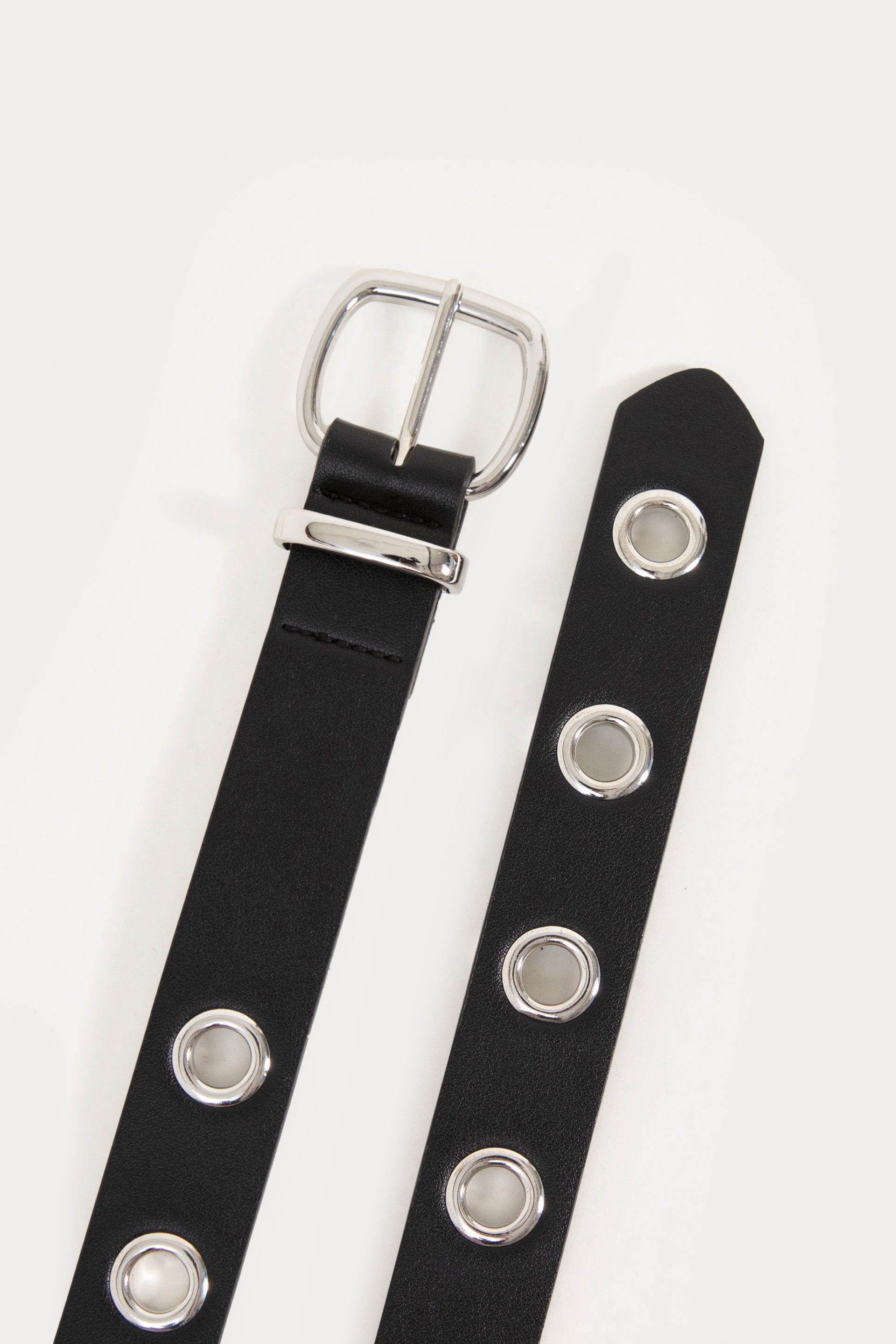 faux leather eyelet belt