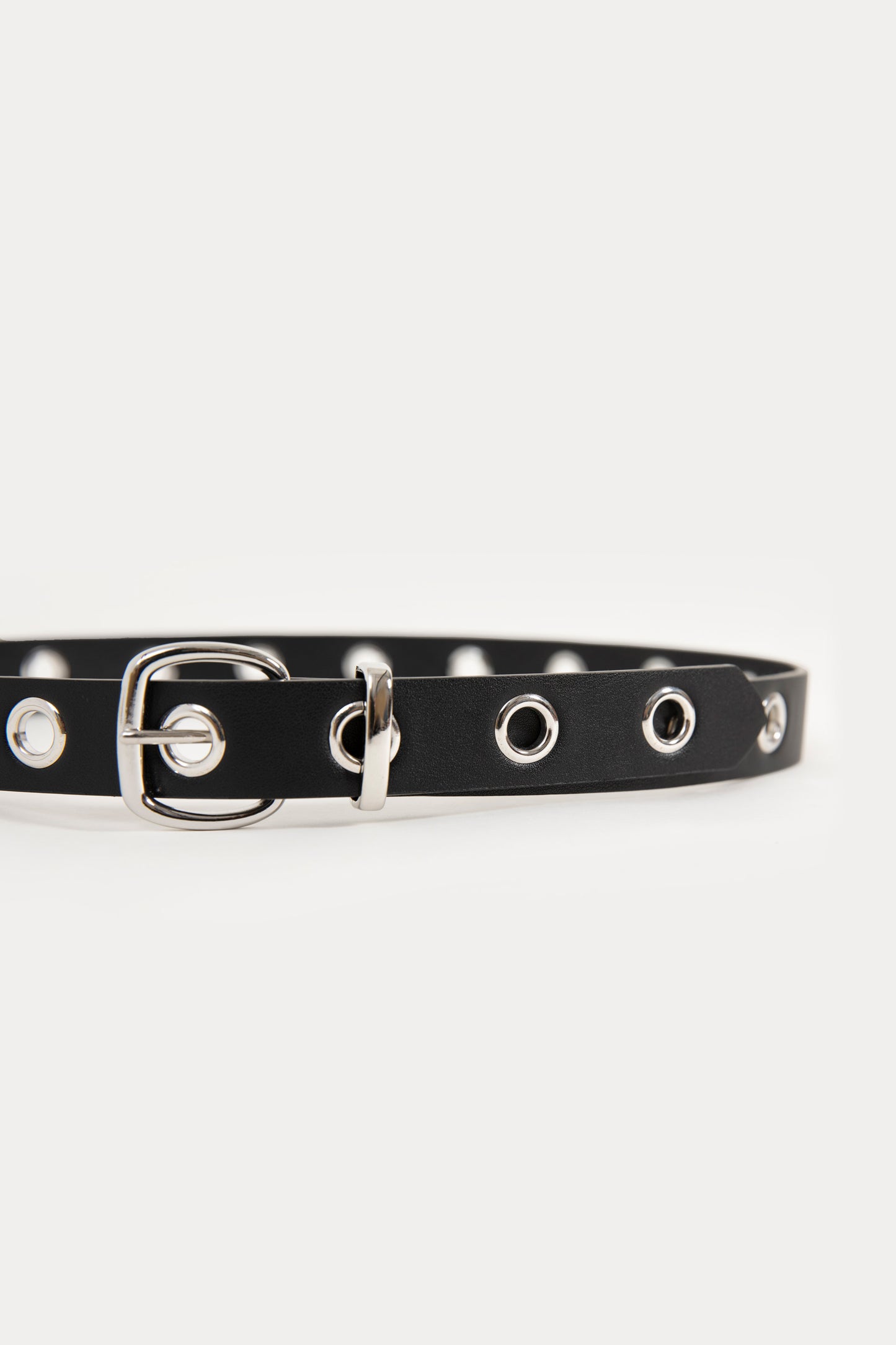 faux leather eyelet belt