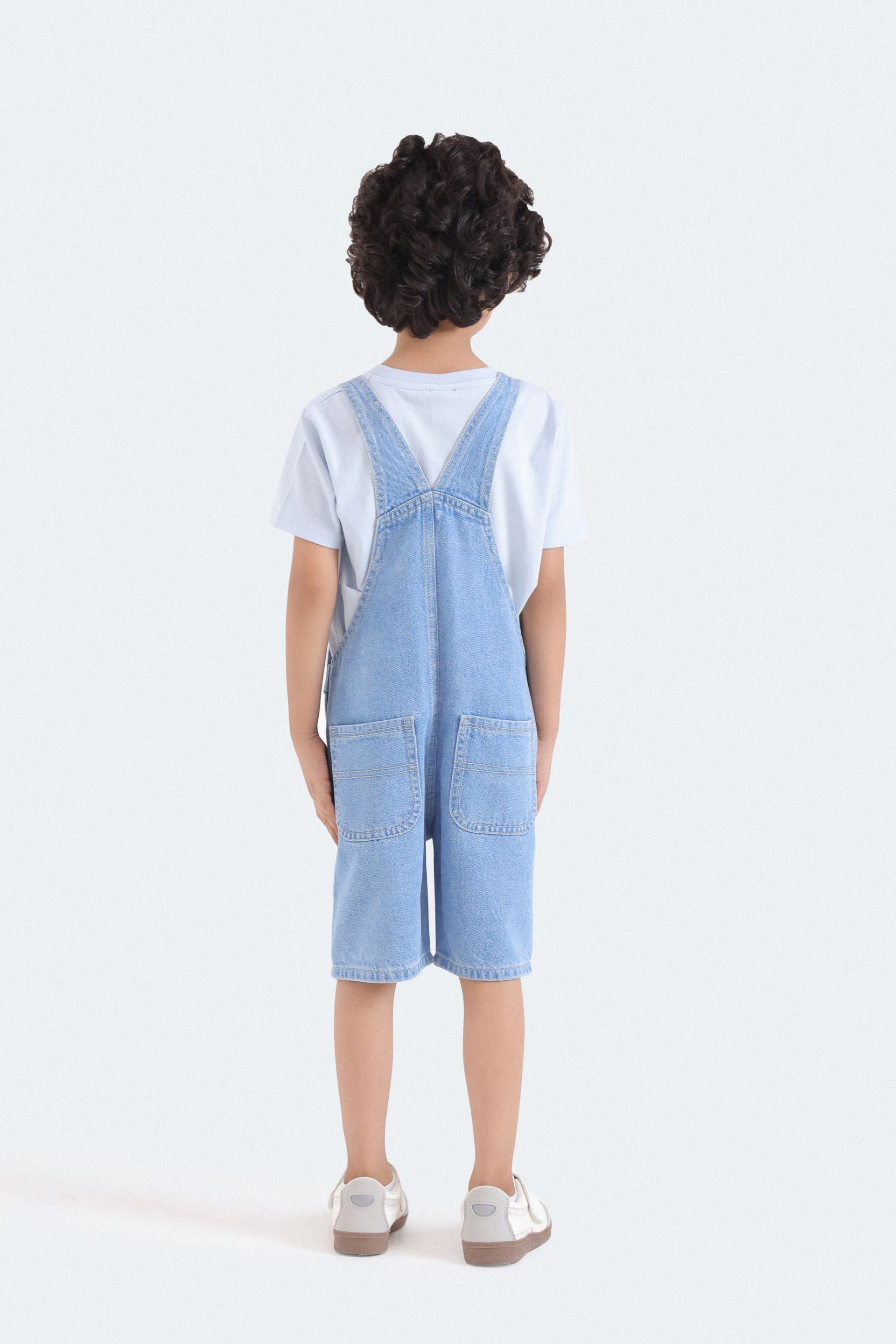 Denim Dungaree With Label Patch – Outfitters