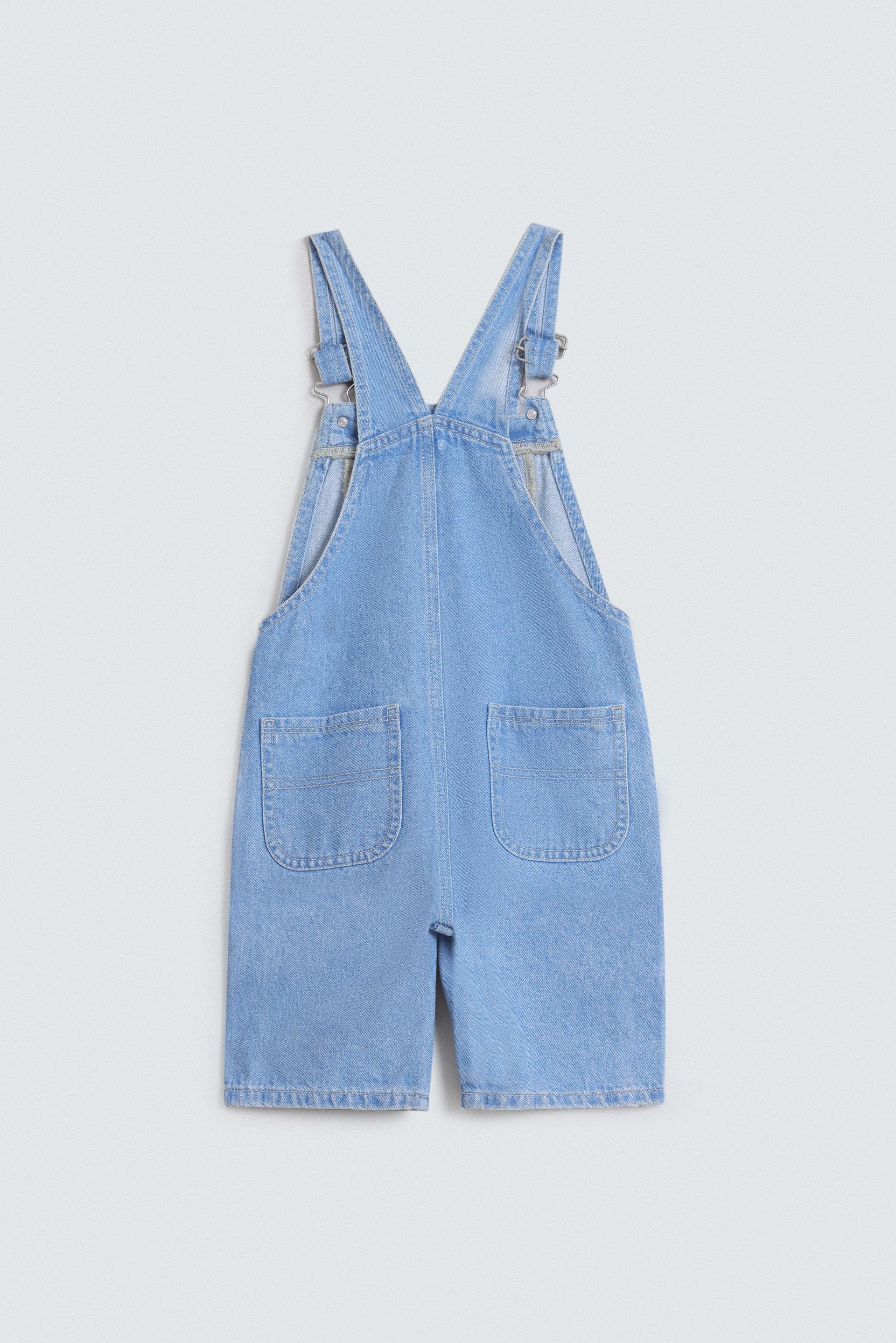 Denim Dungaree With Label Patch – Outfitters