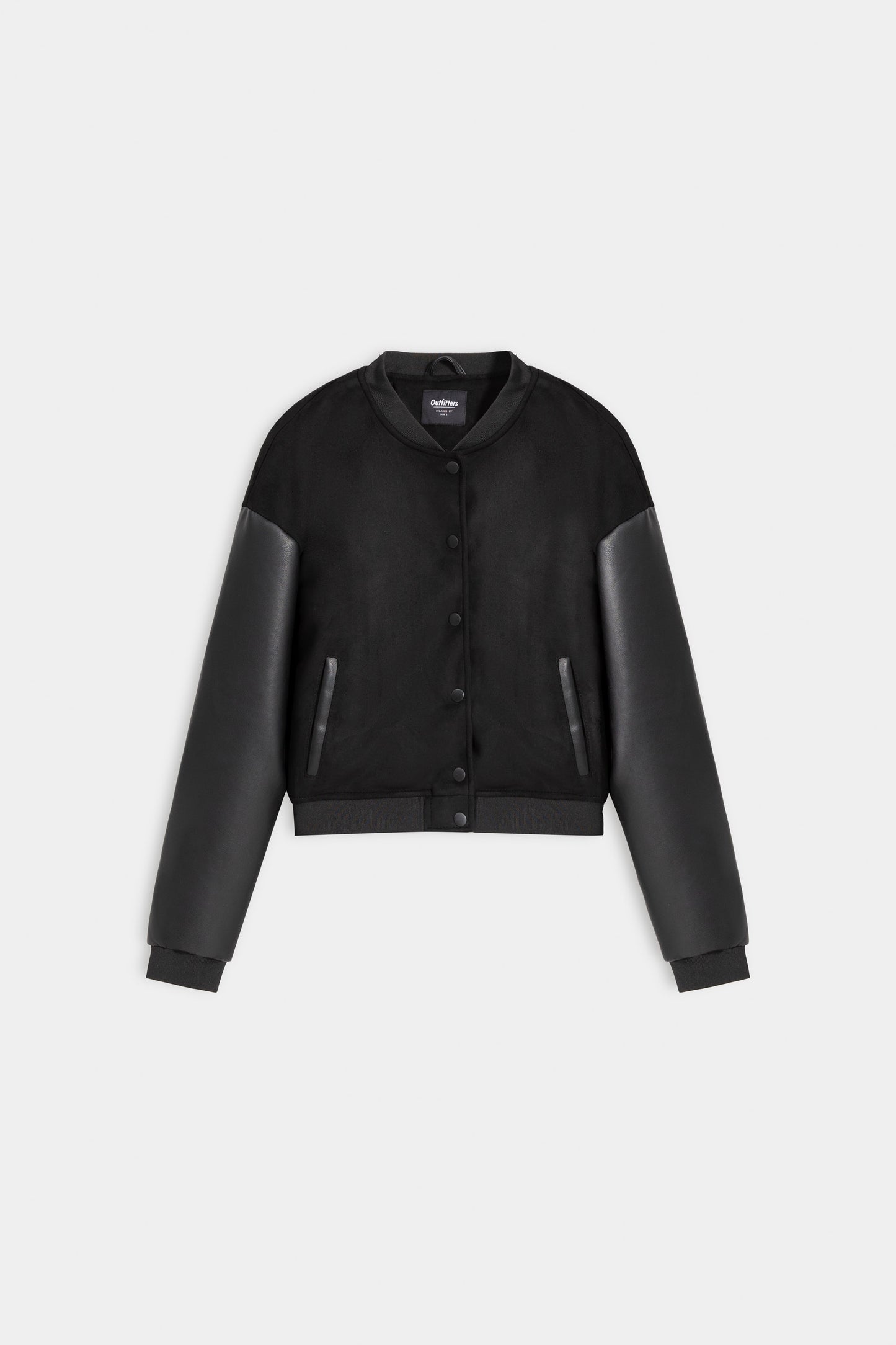 wool & faux leather jacket