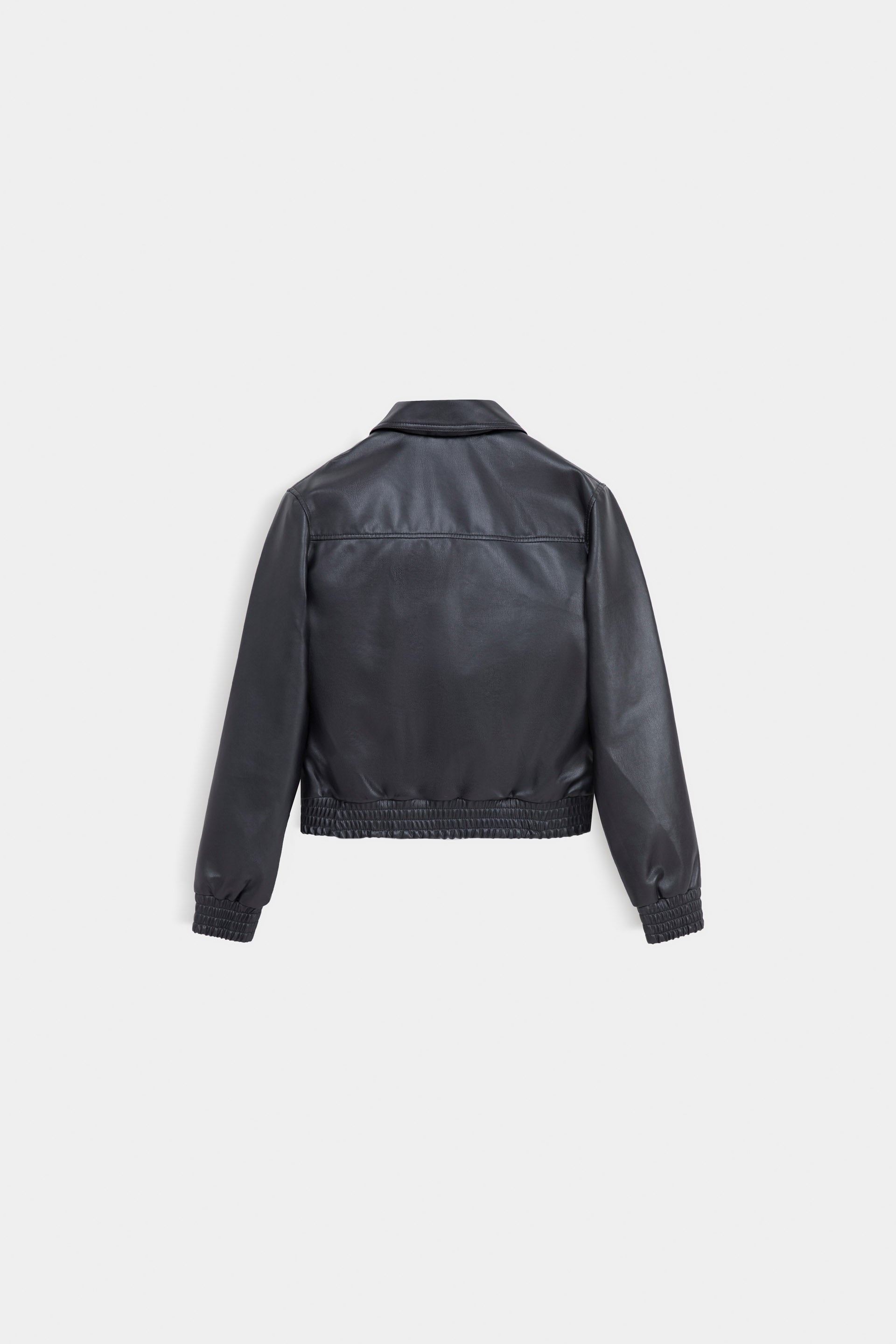 Faux Leather Bomber Jacket