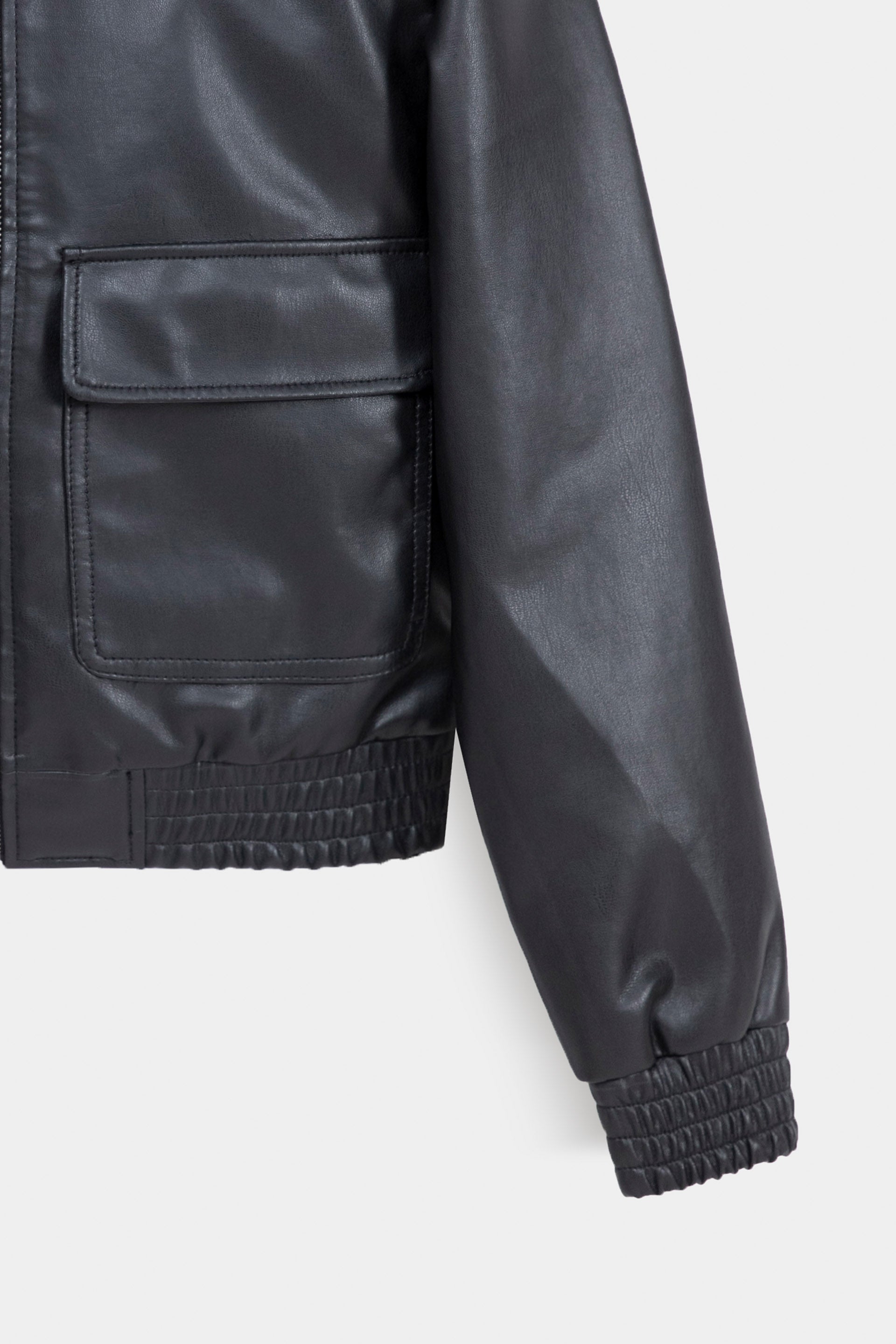 Faux Leather Bomber Jacket