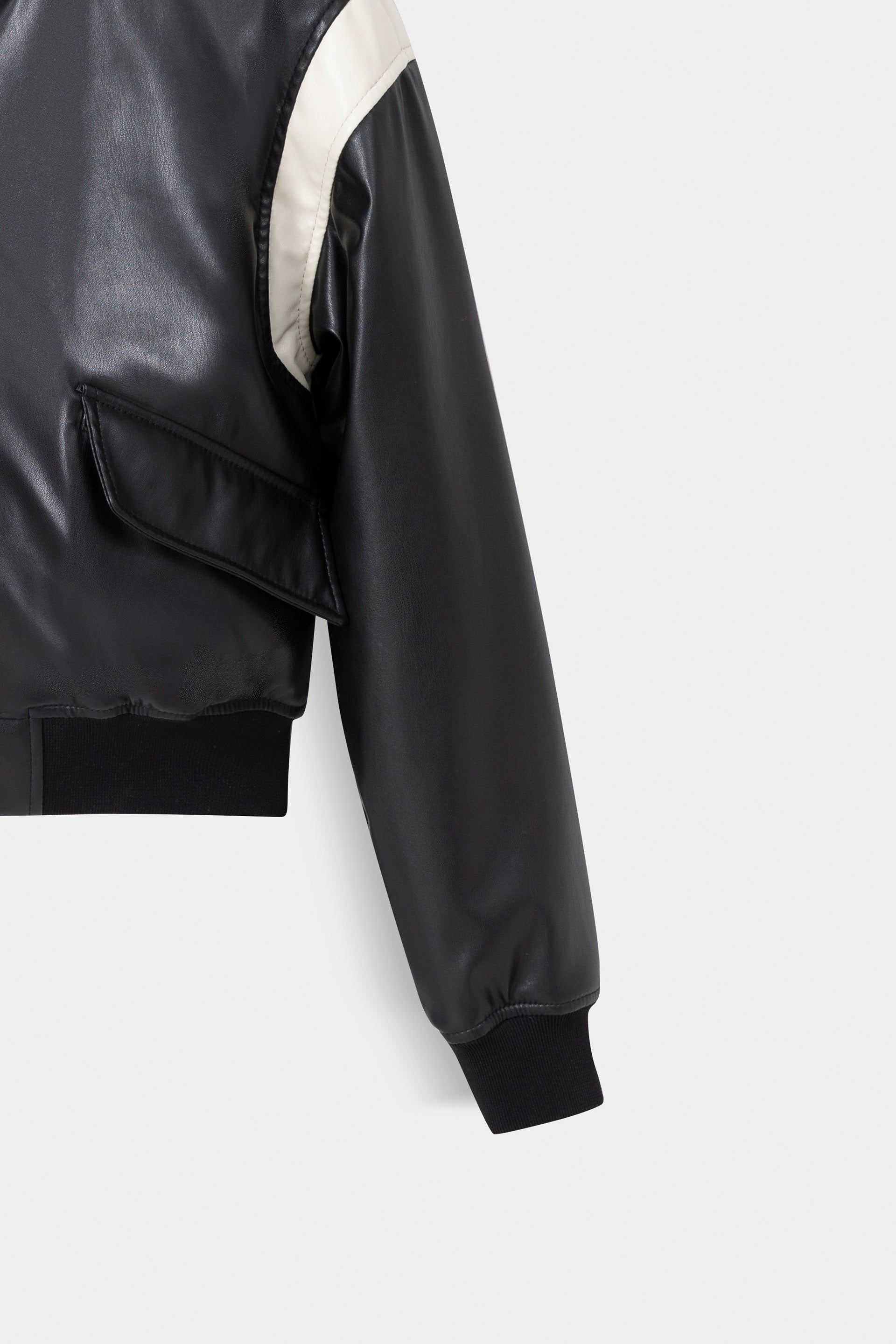 faux leather contrast jacket