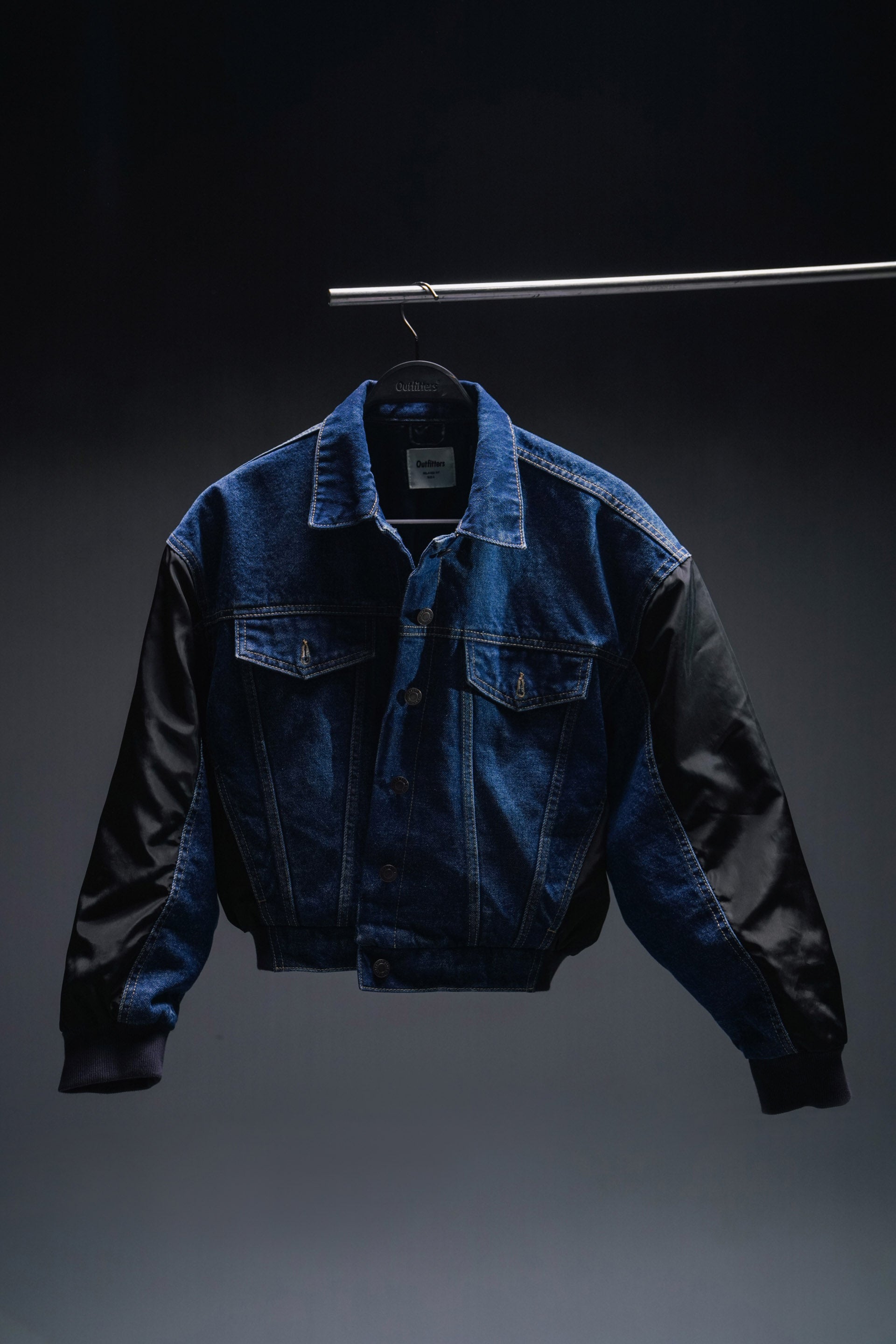 Contrast Denim Bomber Jacket