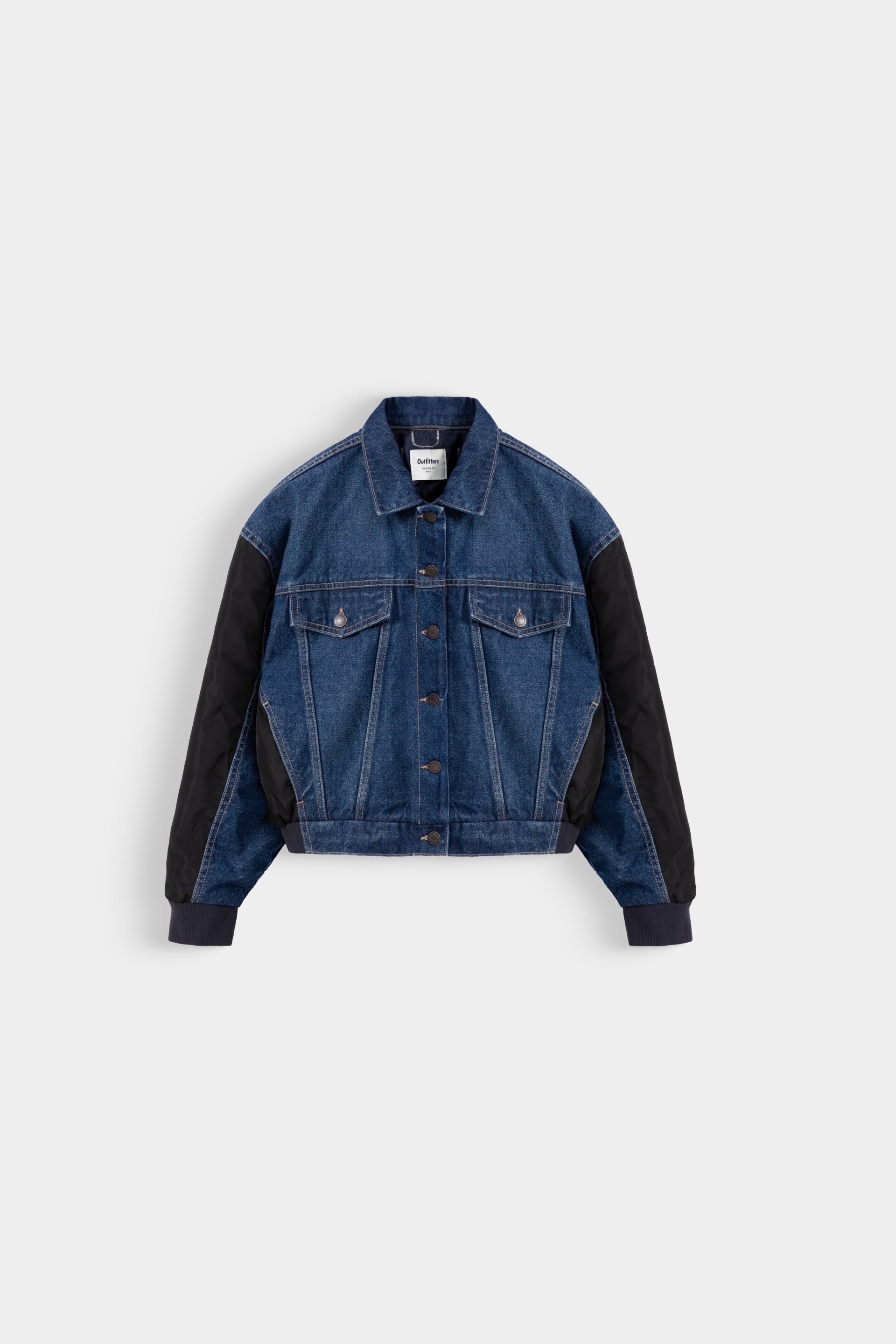 Contrast Denim Bomber Jacket