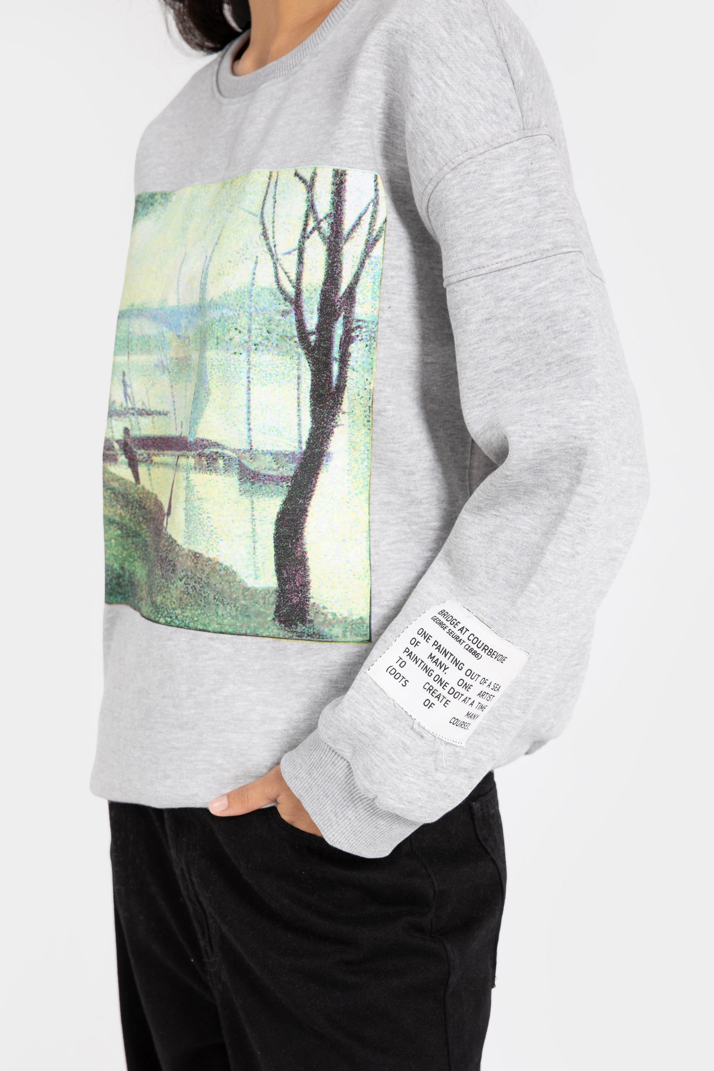 Graphic Sweatshirt with woven label