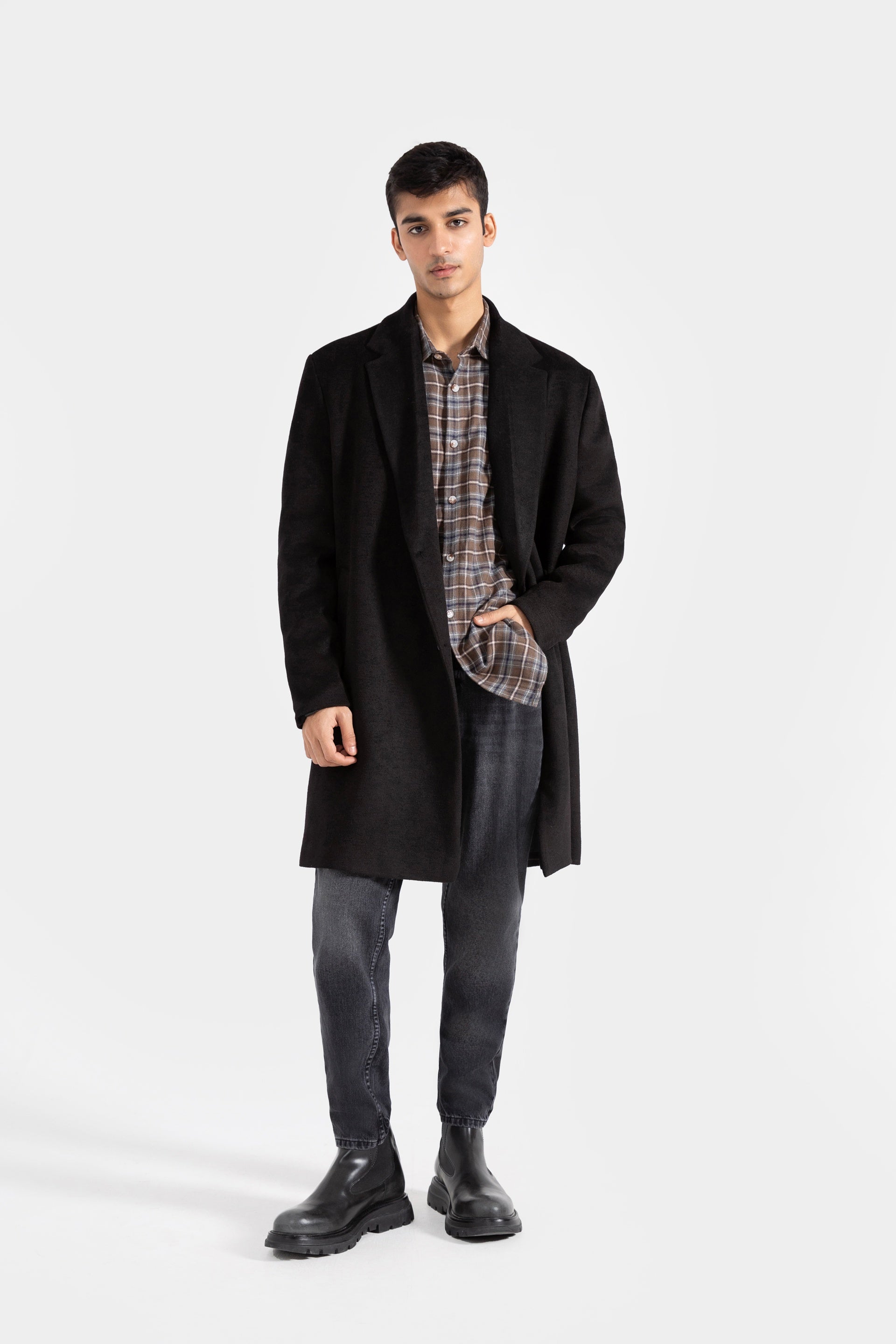 basic lapel long coat