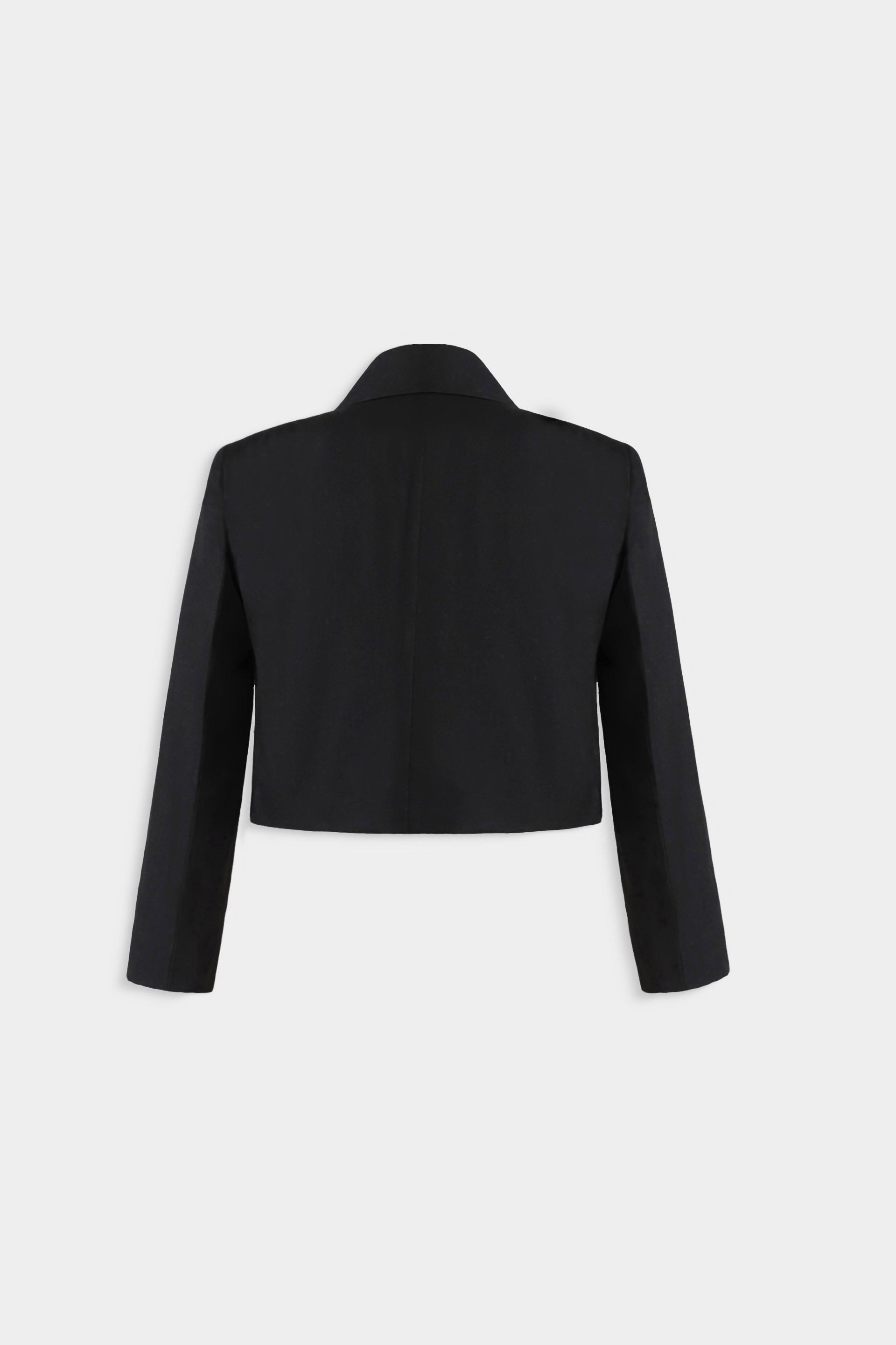 cropped solid blazer