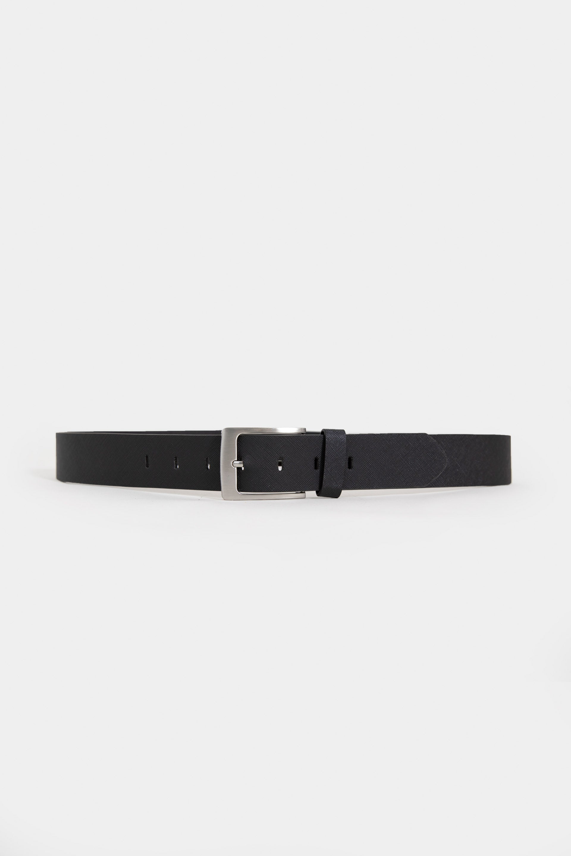 Texture Faux Leather Belt With Buckle