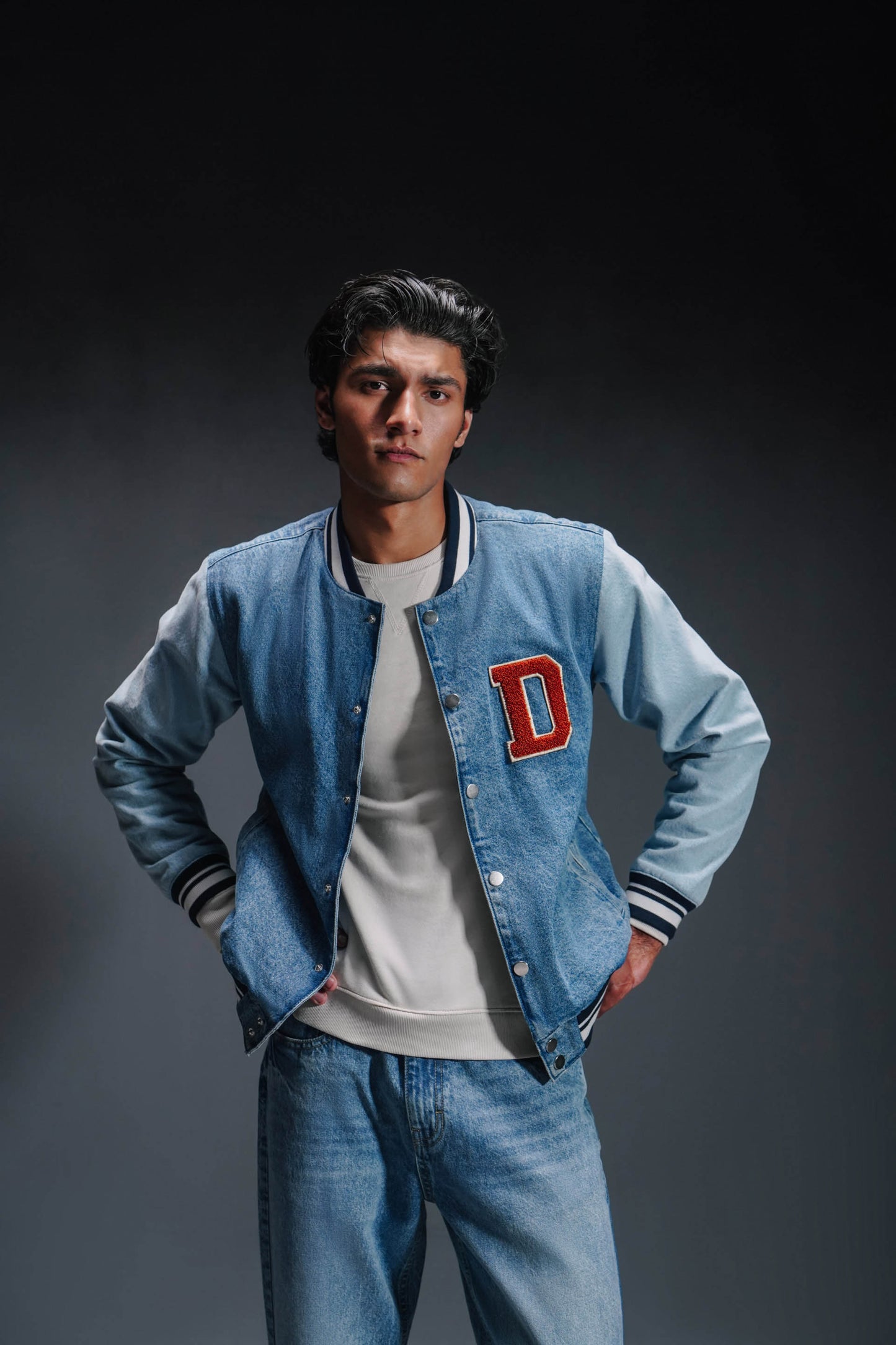 Denim varsity Jacket