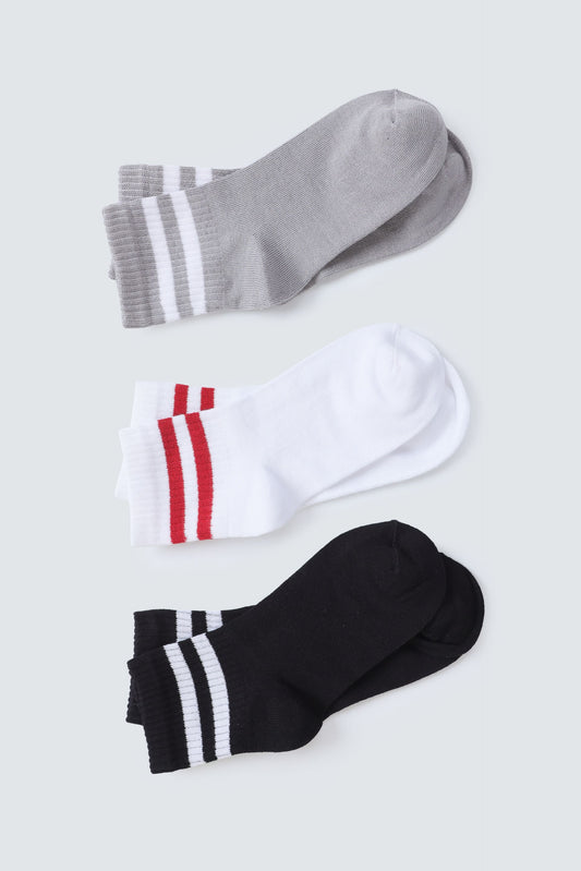 Pack Of 3 Short Crew Socks