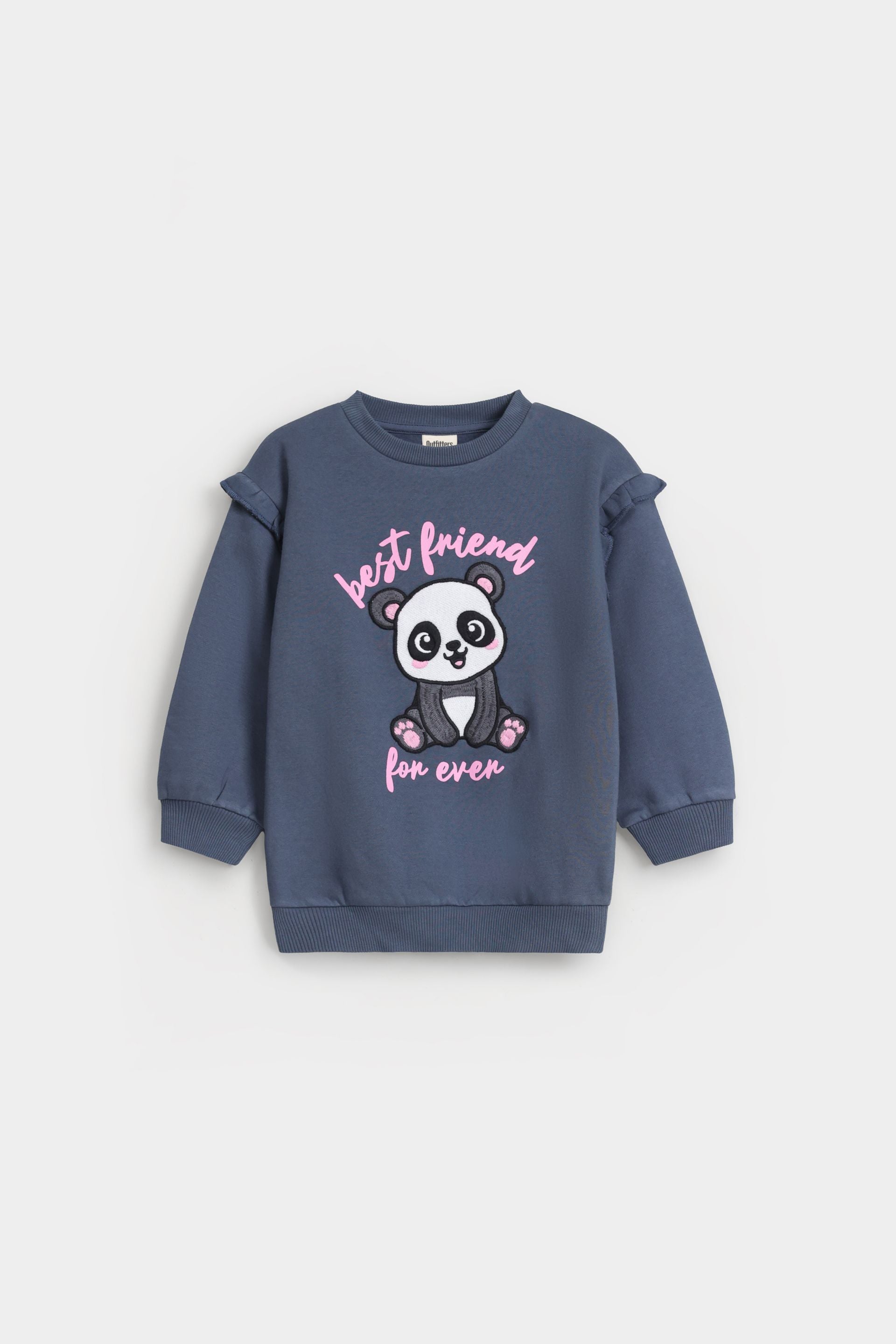 Embroidered Slogan Print Sweatshirt