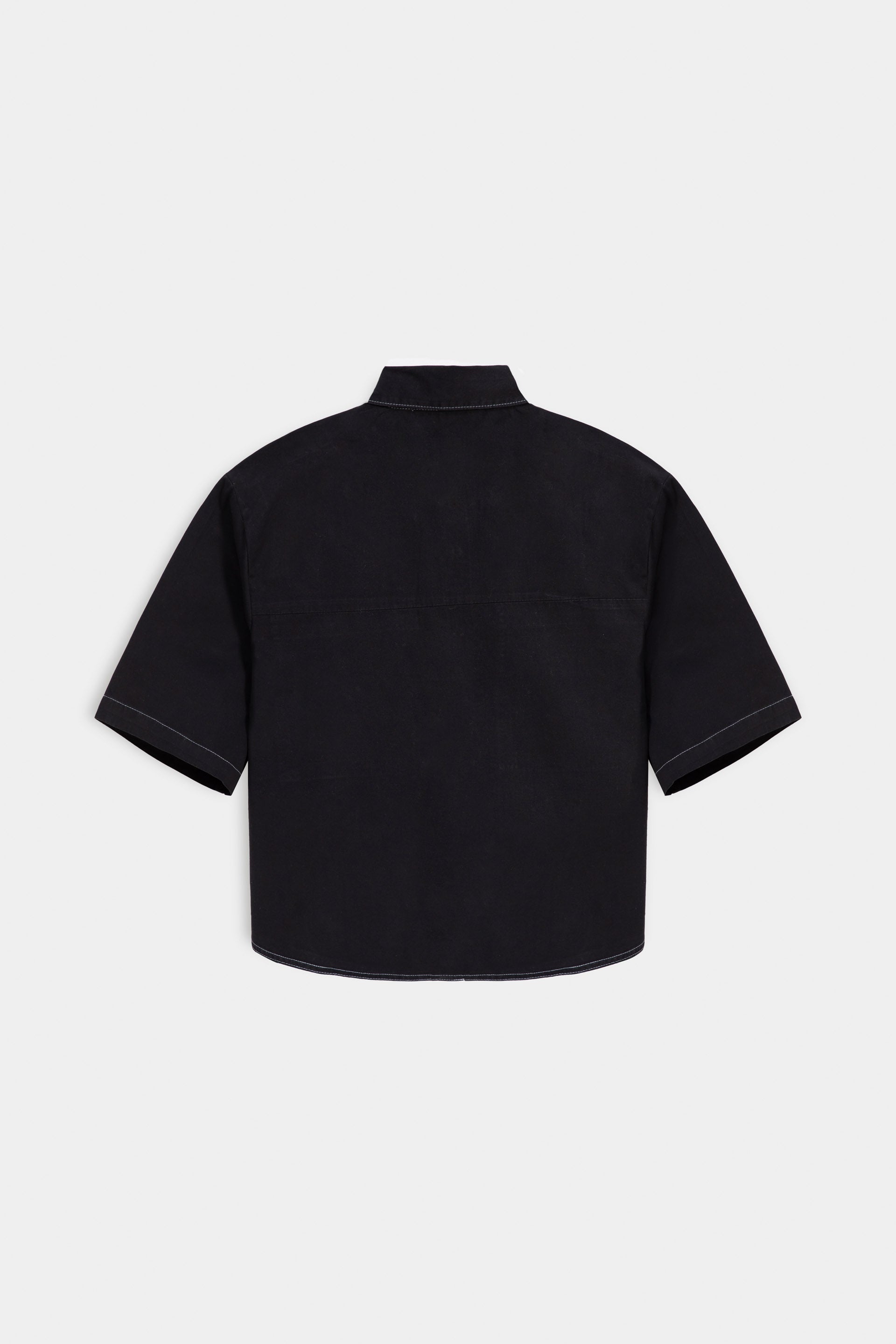 Contrast Top-stitch Cotton Shirt