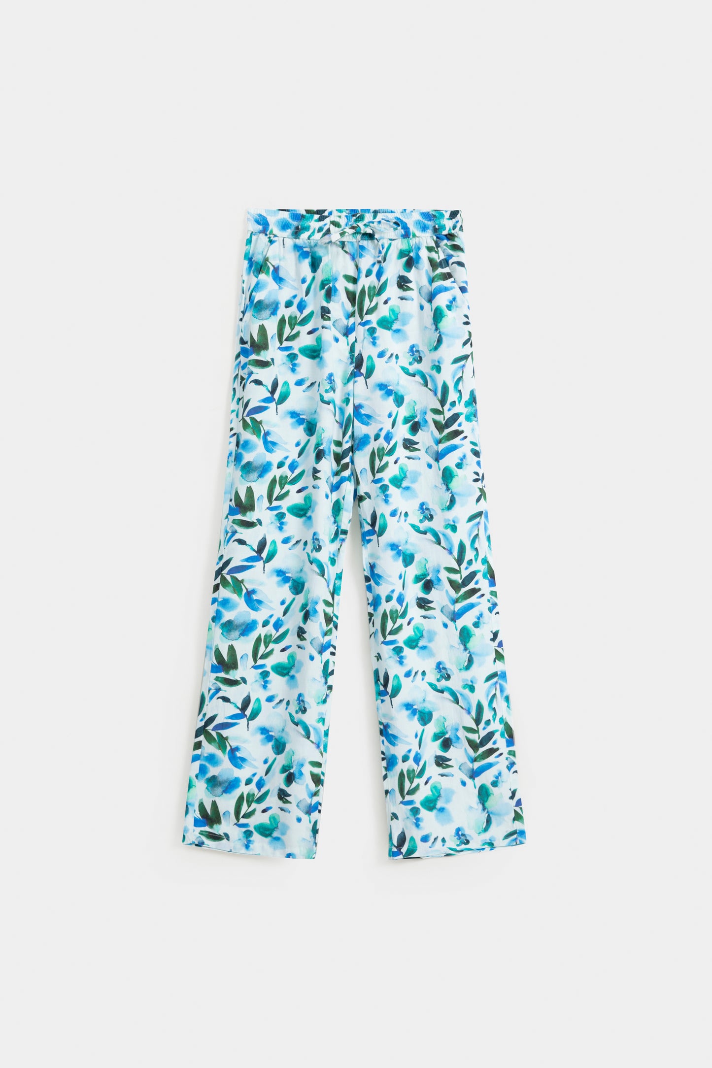 Printed Elasticated Wide Leg Trousers