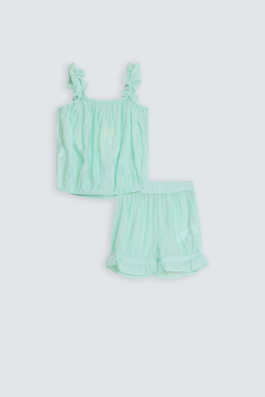 Cropped Textured Co-Ord Set