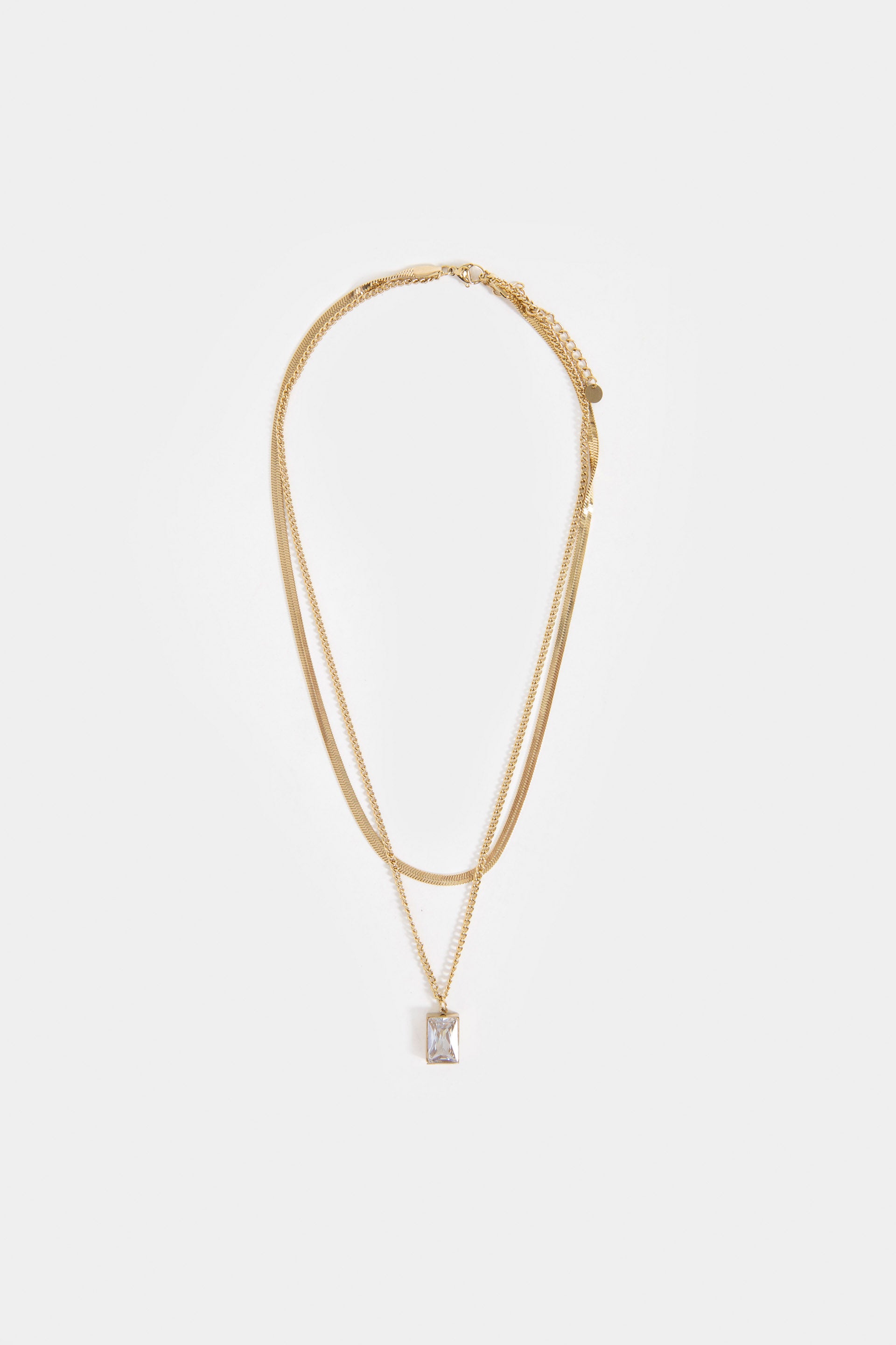Double Chain Pendent Necklace