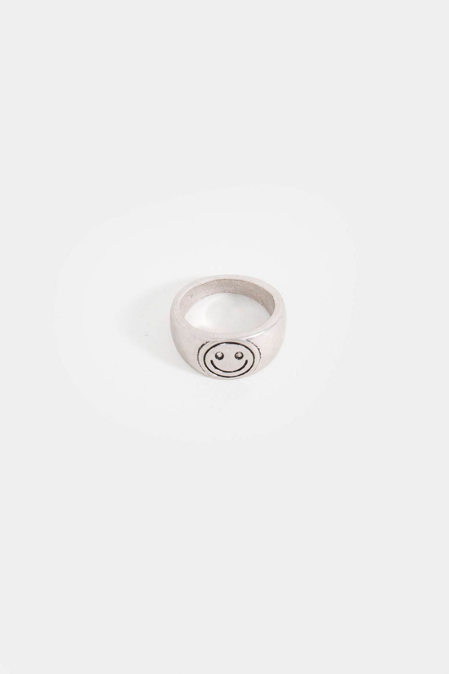 Silver Finish Ring With Smiley Detail