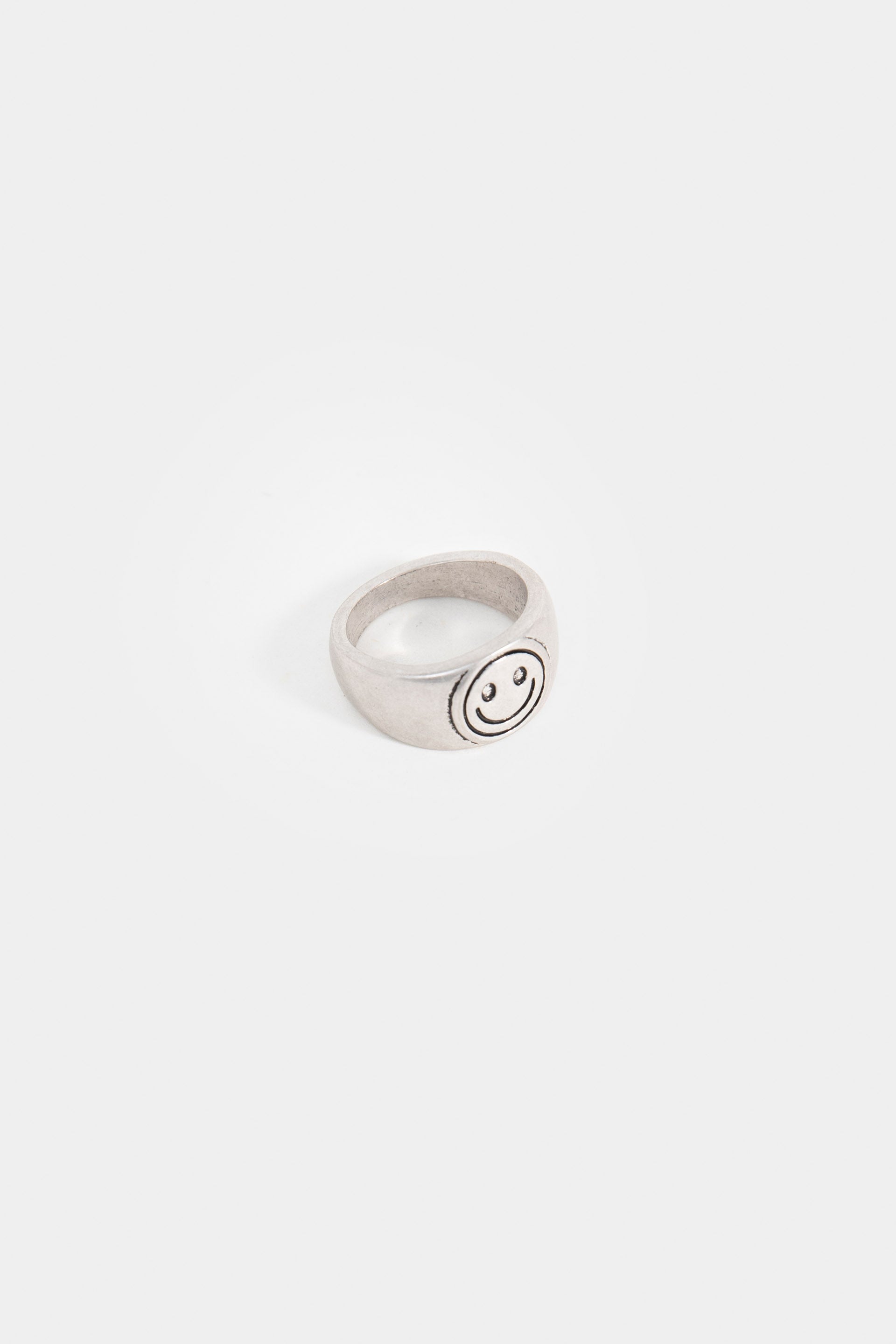 Silver Finish Ring With Smiley Detail