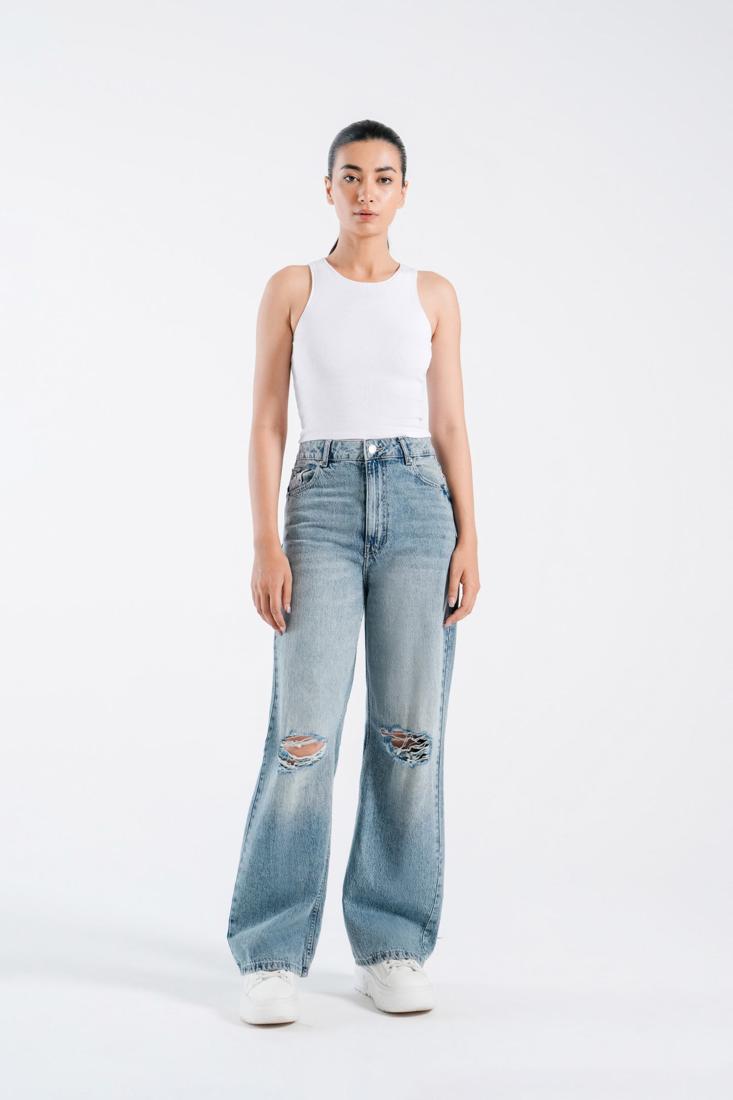 Ripped 90'S Wide Leg Jeans