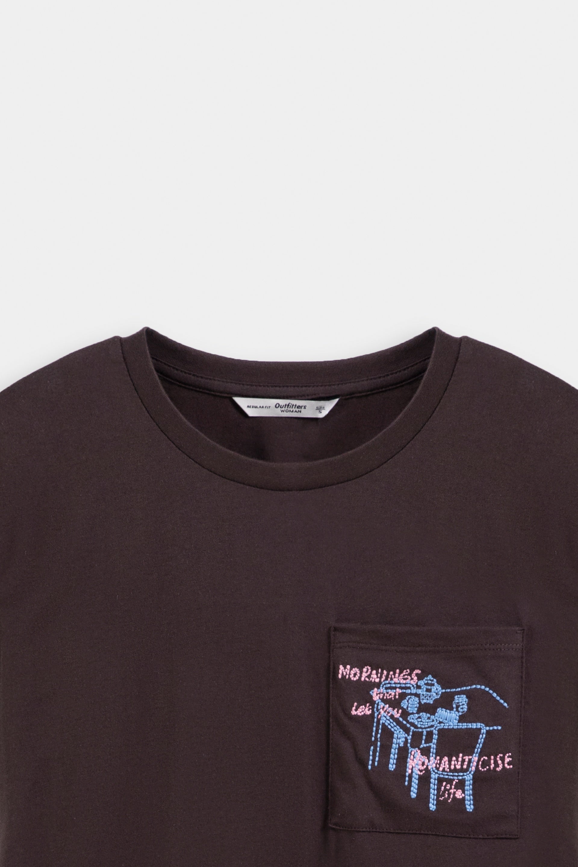 Graphic T-shirt with embroidered detail