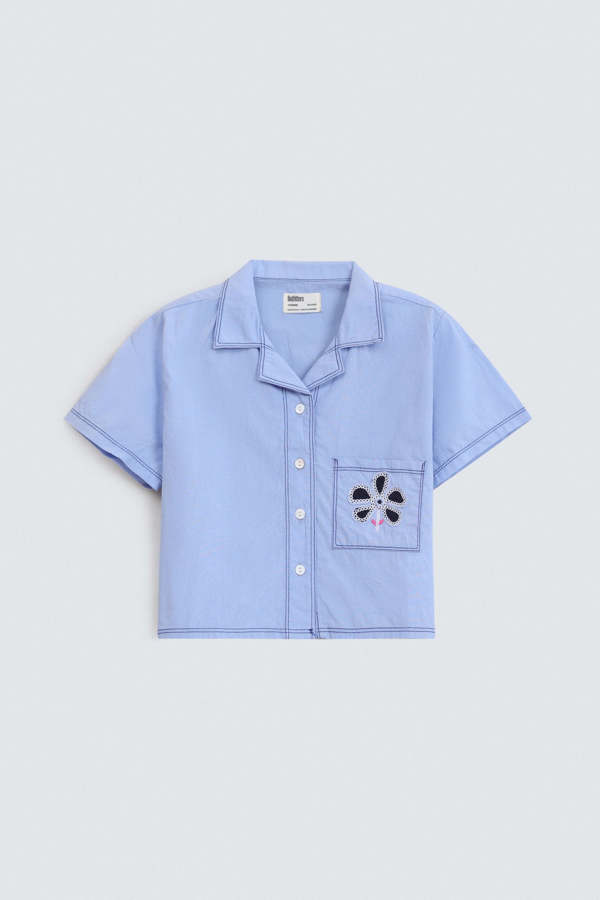 Cropped Embroidered Shirt