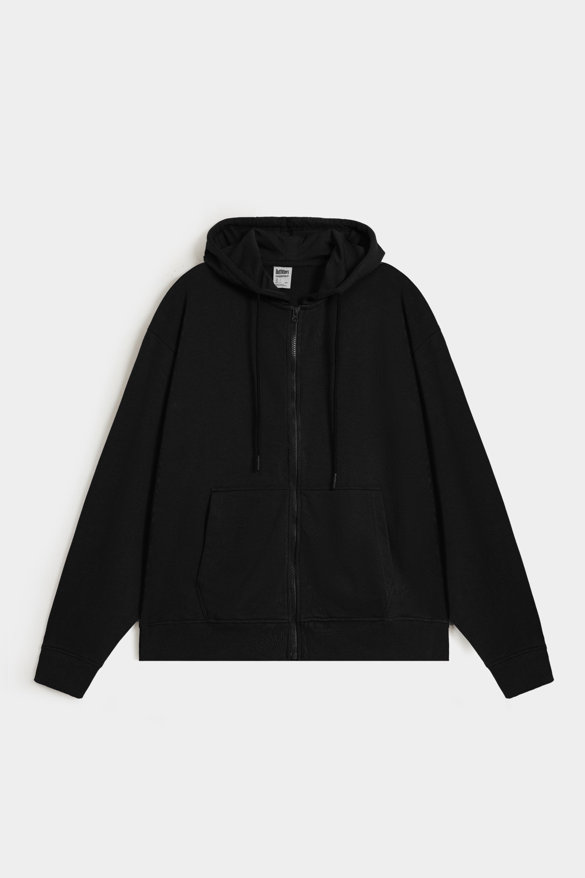 Basic black zip up hoodie best sale