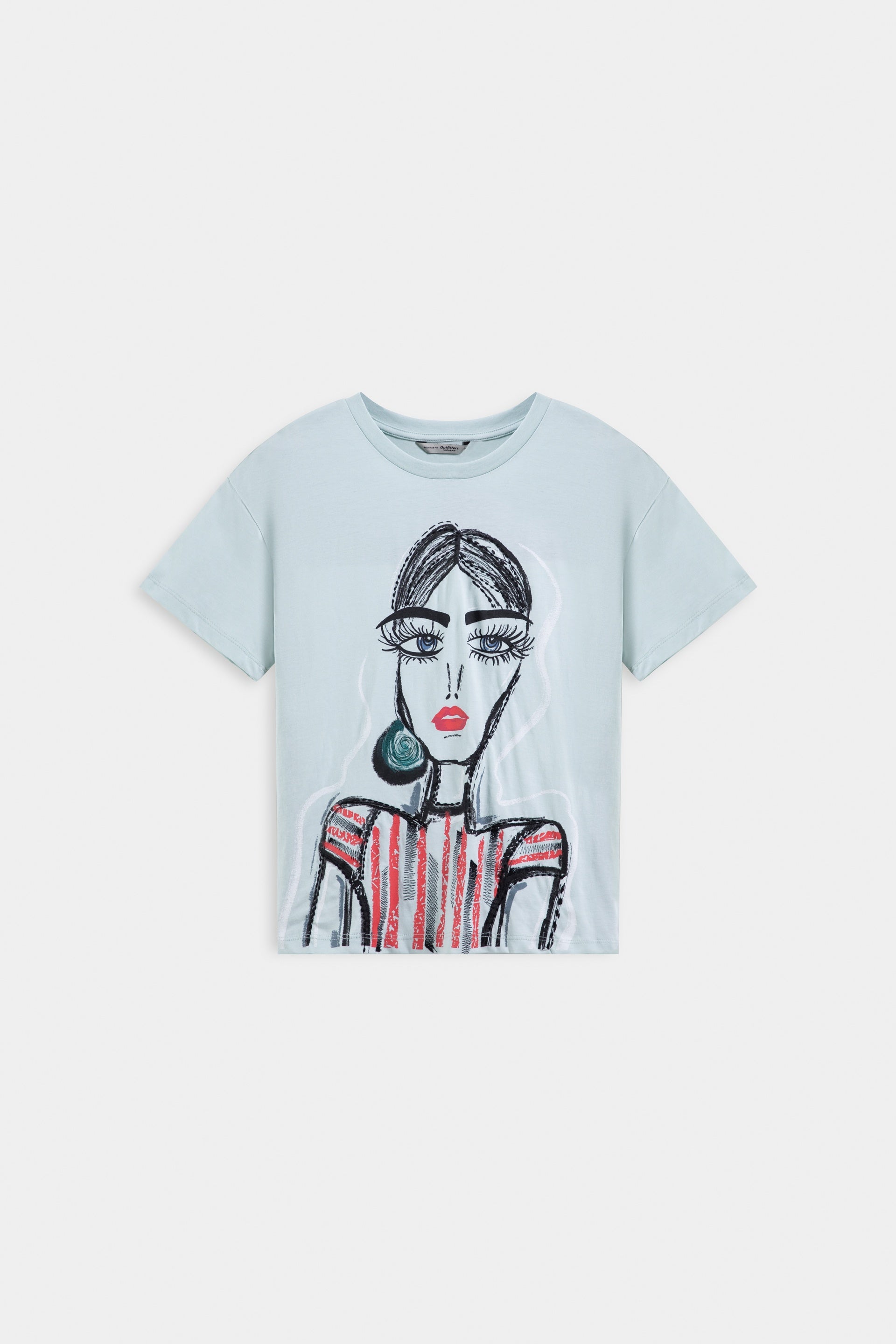 Graphic T-shirt with embroidered details