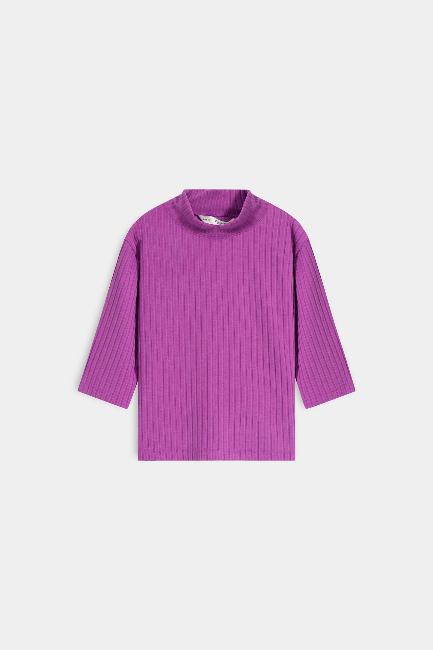 textured mock neck t-shirt