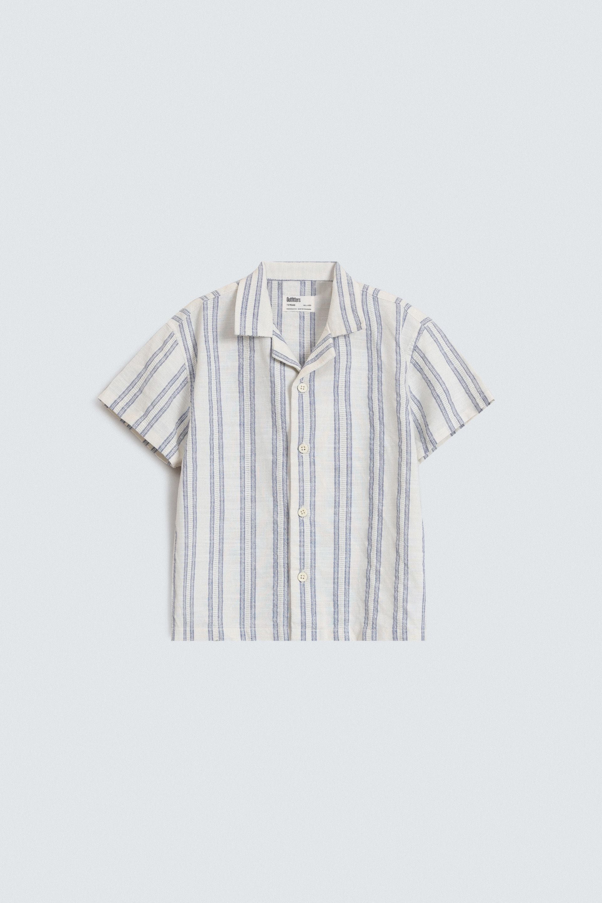 Resort Collar Striped Shirt
