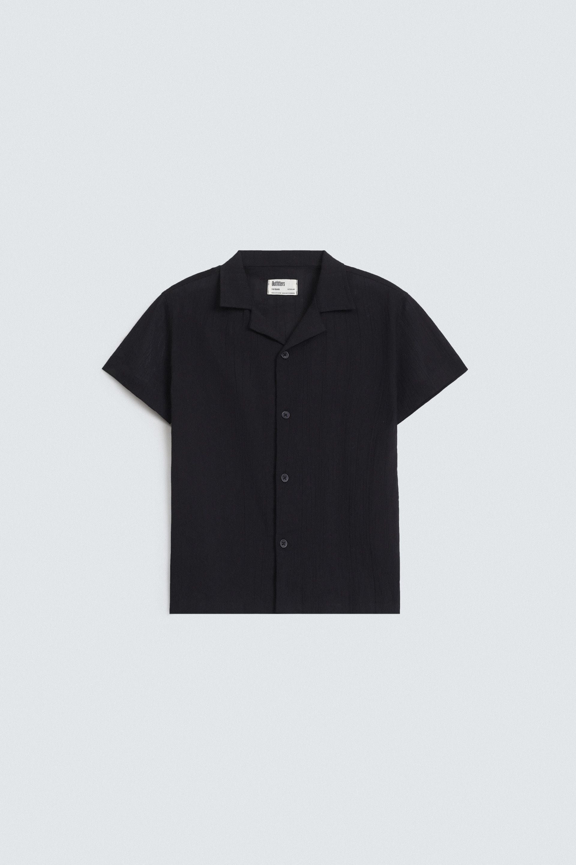 Resort Collar Textured Shirt