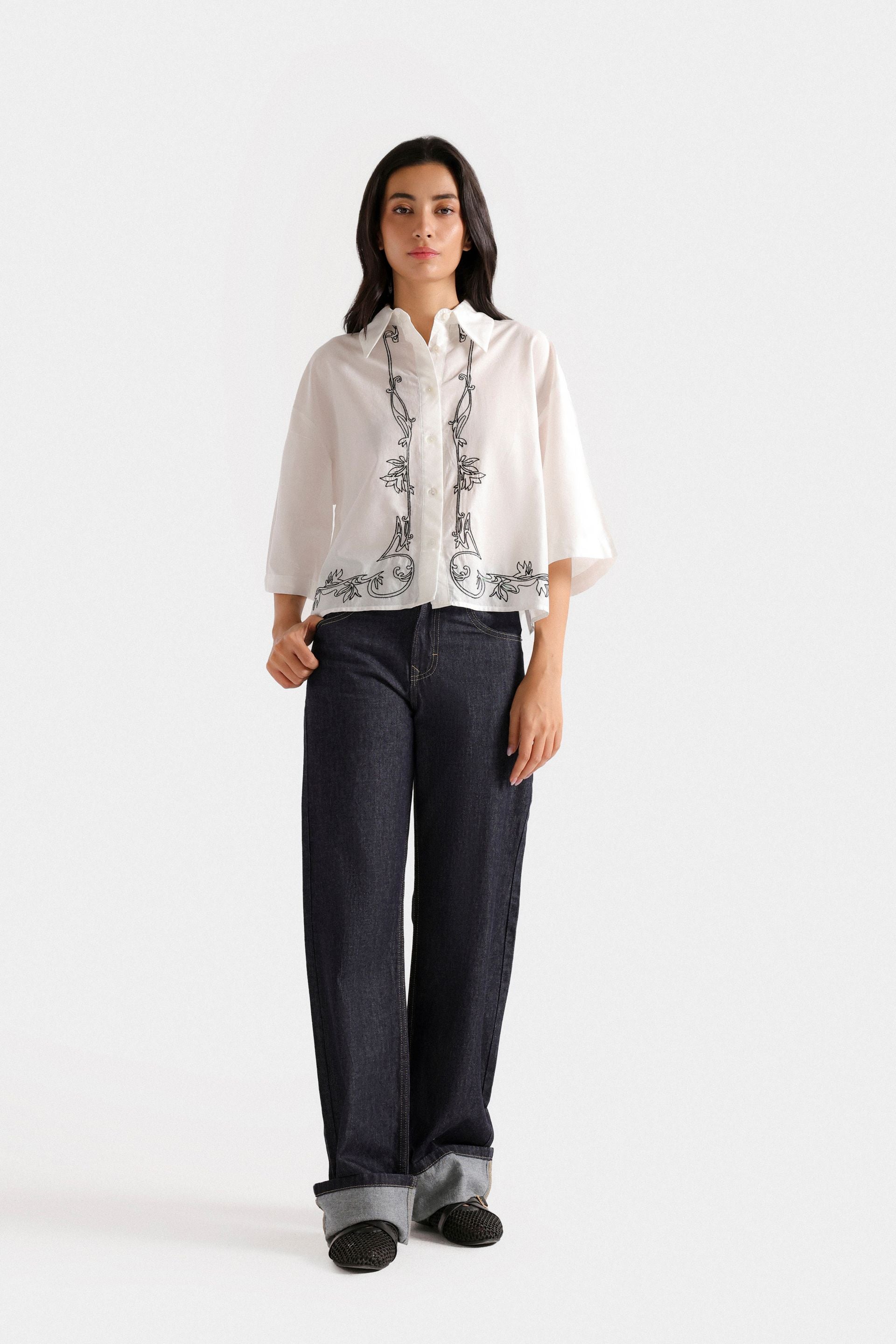 Wide Leg With Turned Up Hem