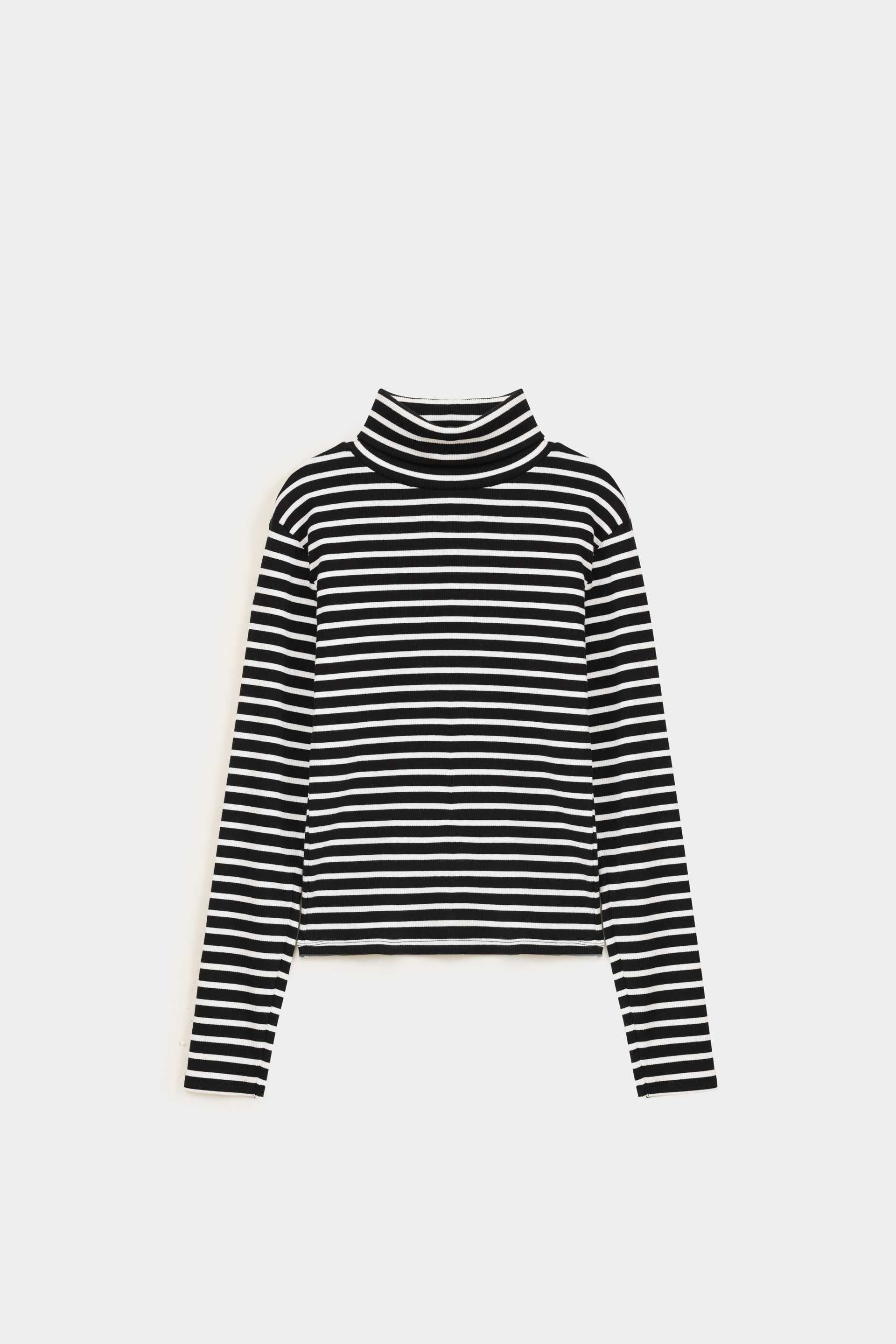 Striped High Neck T-shirt