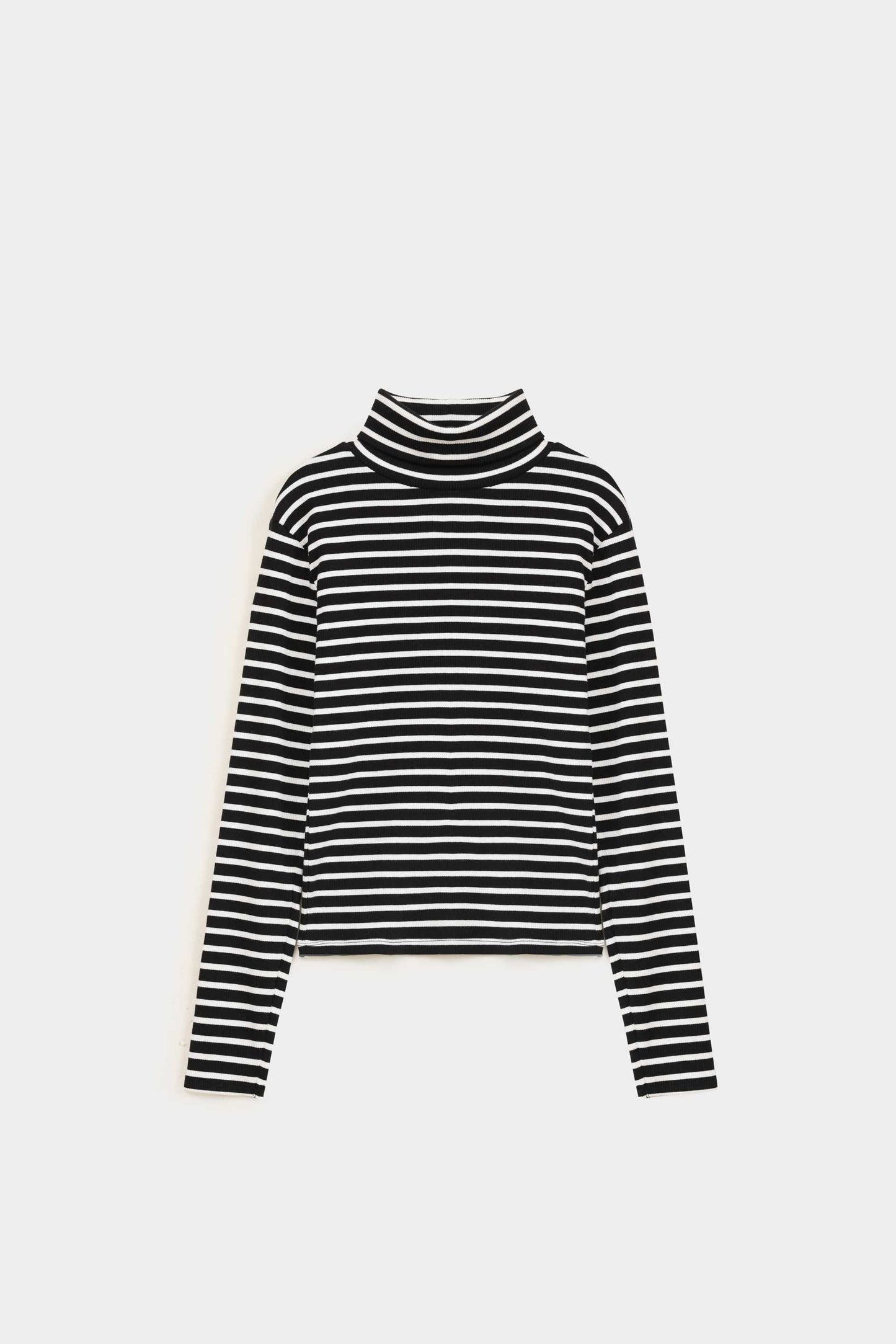 Striped High Neck T-shirt