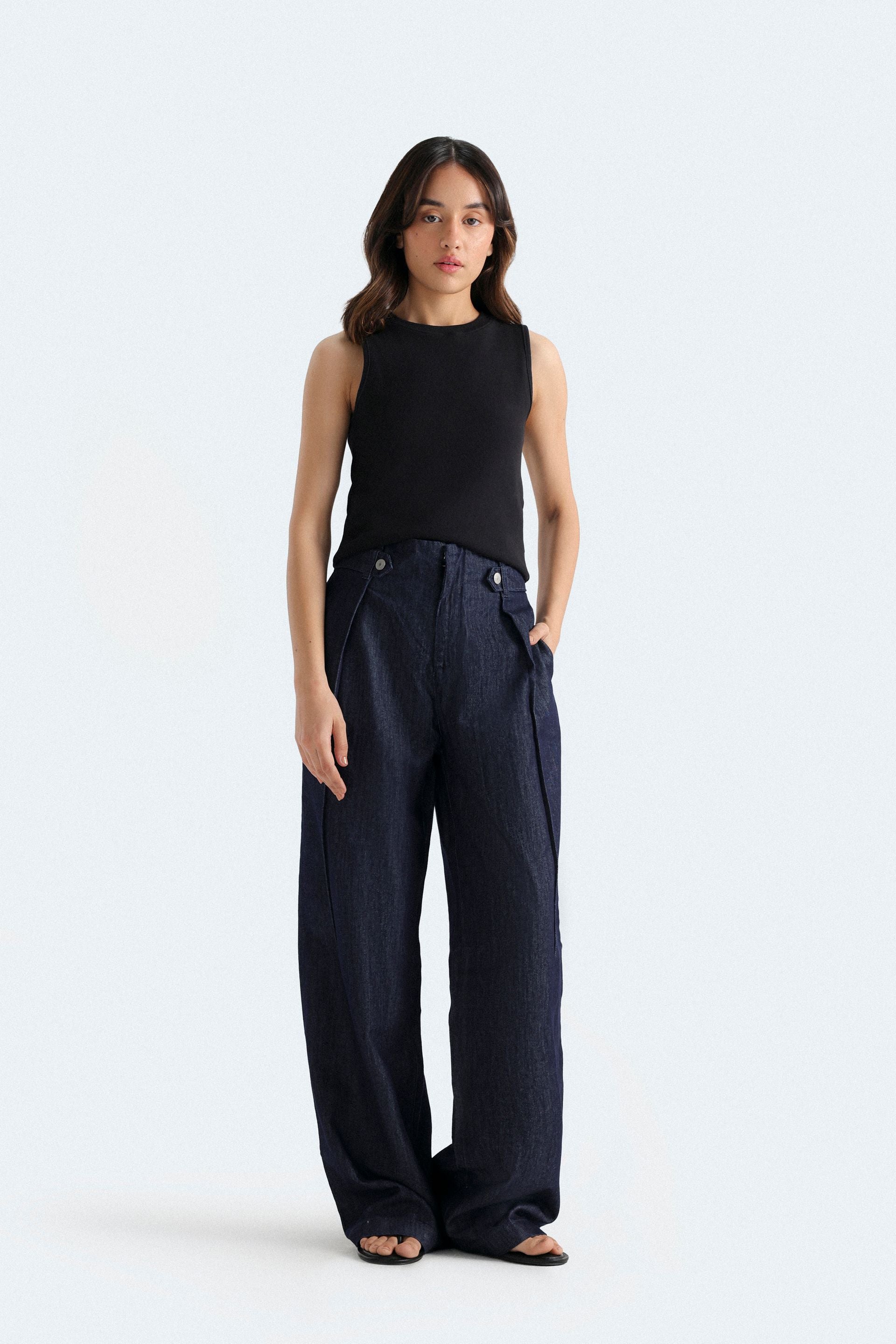 Wide Leg Paper-Bag Jeans – Outfitters
