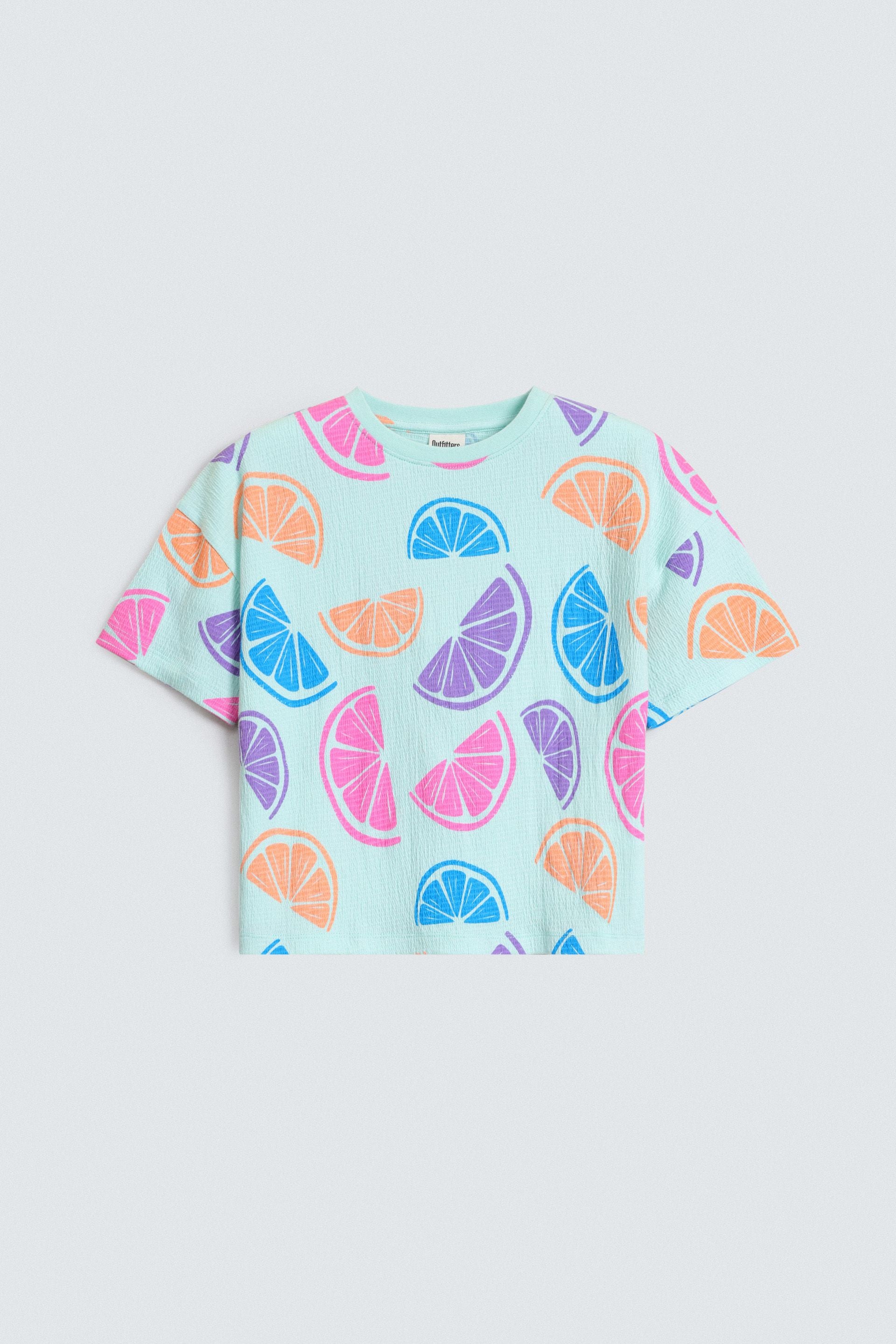 Cropped All-Over Print T-Shirt