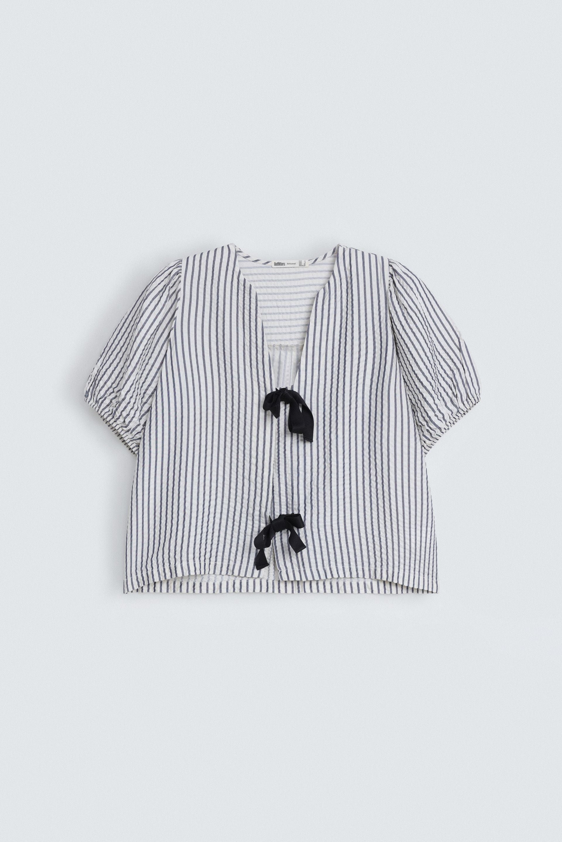 Striped Blouse With Tie Detail