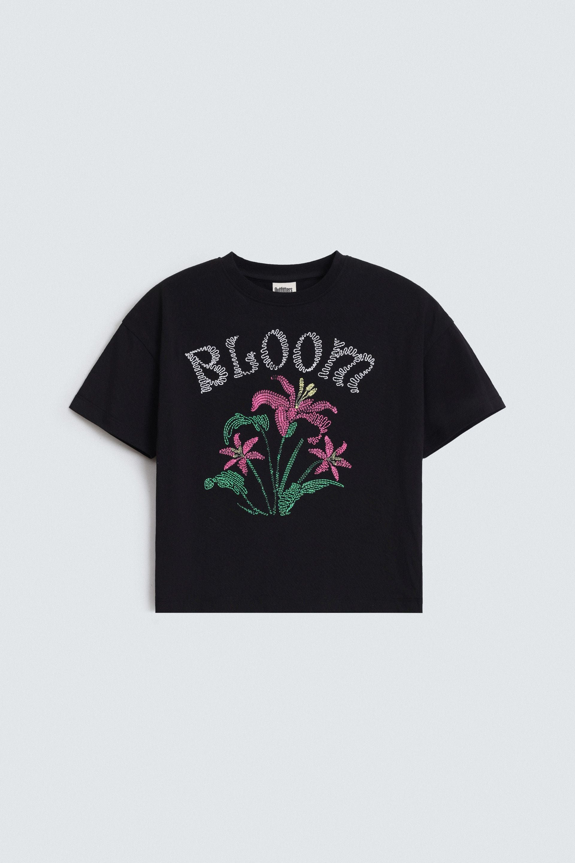 Cropped Embroidered T-Shirt